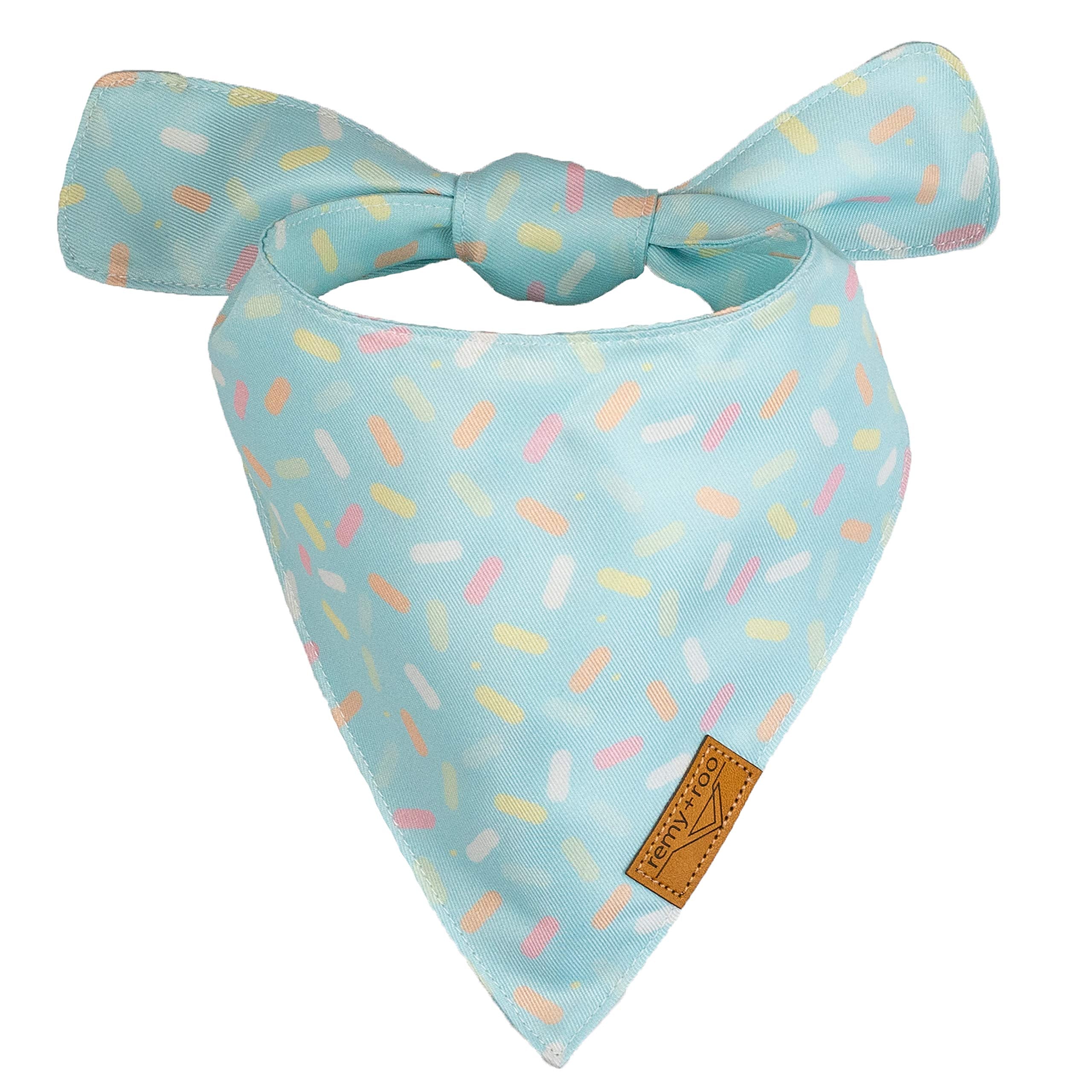 Remy+Roo Dog Bandanas - 2 Pack | Birthday Set | Premium Durable Fabric | Patented Shape | Adjustable Fit | Multiple Sizes Offered (Large)