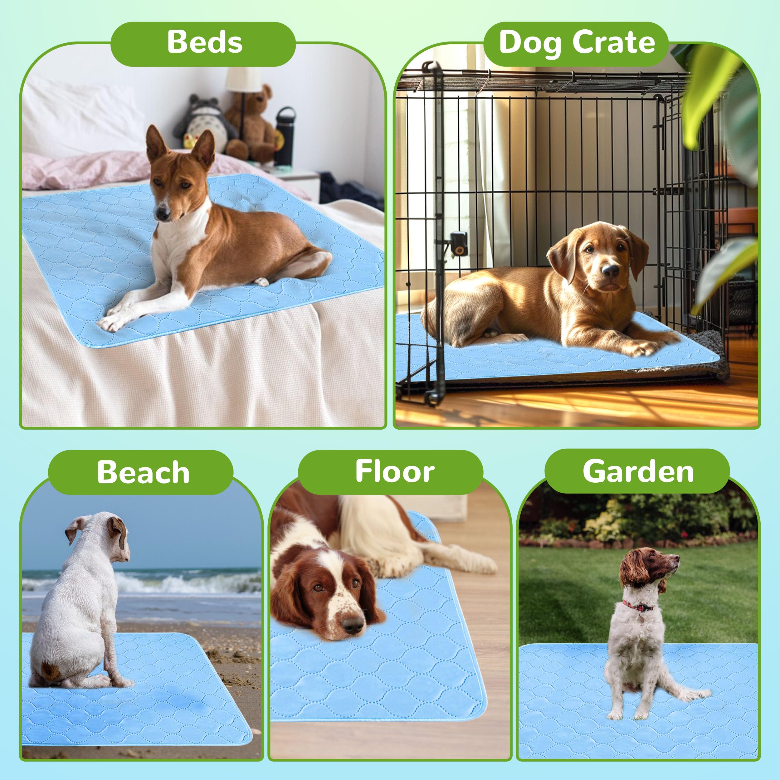Patiencet Dog Cooling Mat, 22'' X 28'' Upgrade Pet Cool Mat For Dogs Cats, Summer Ice Silk Dog Cooling Pad & Washable Pee Pad Fo