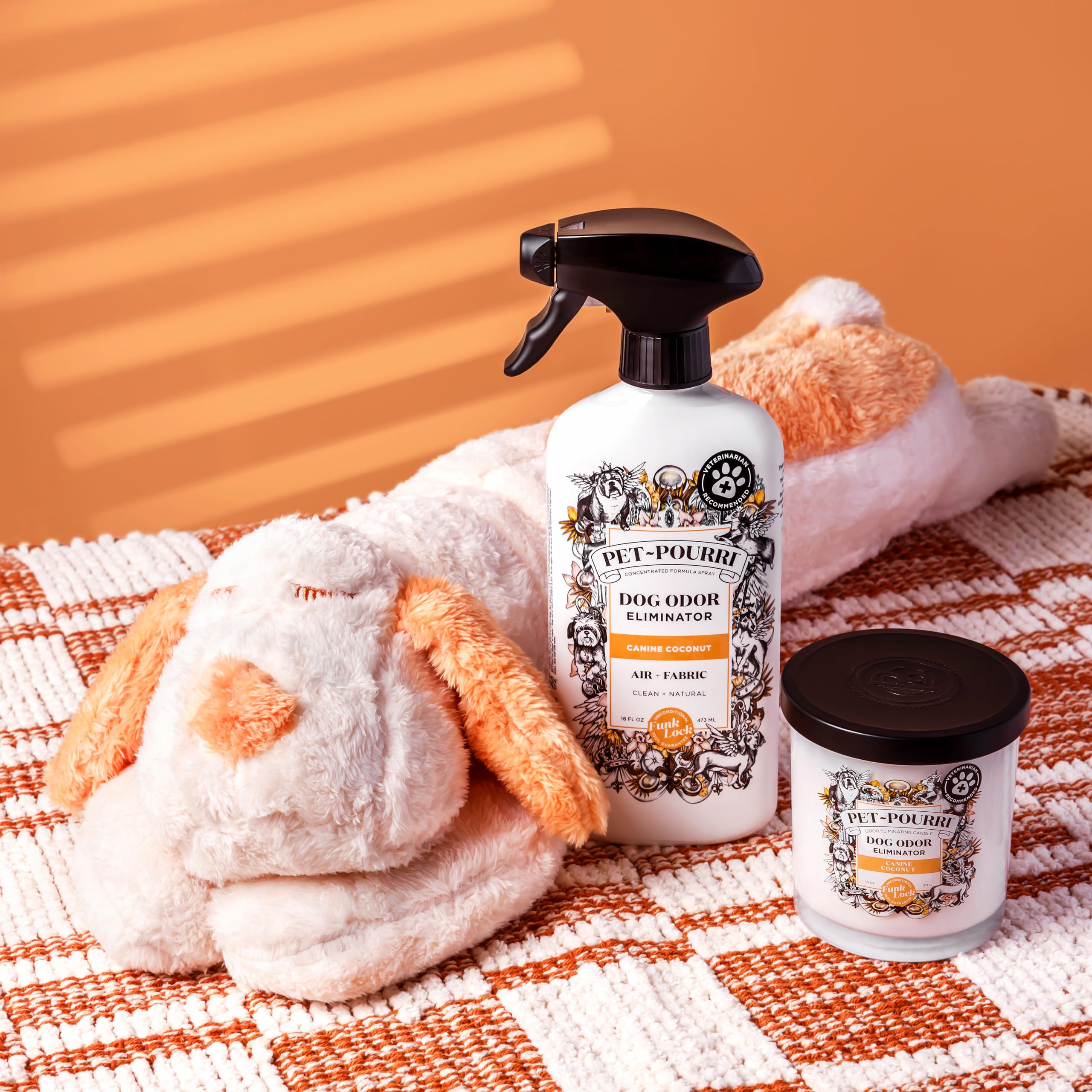 Pet-Pourri Pet Odor Air + Fabric Odor Eliminator Spray, Canine Coconut, 16 Fl Oz