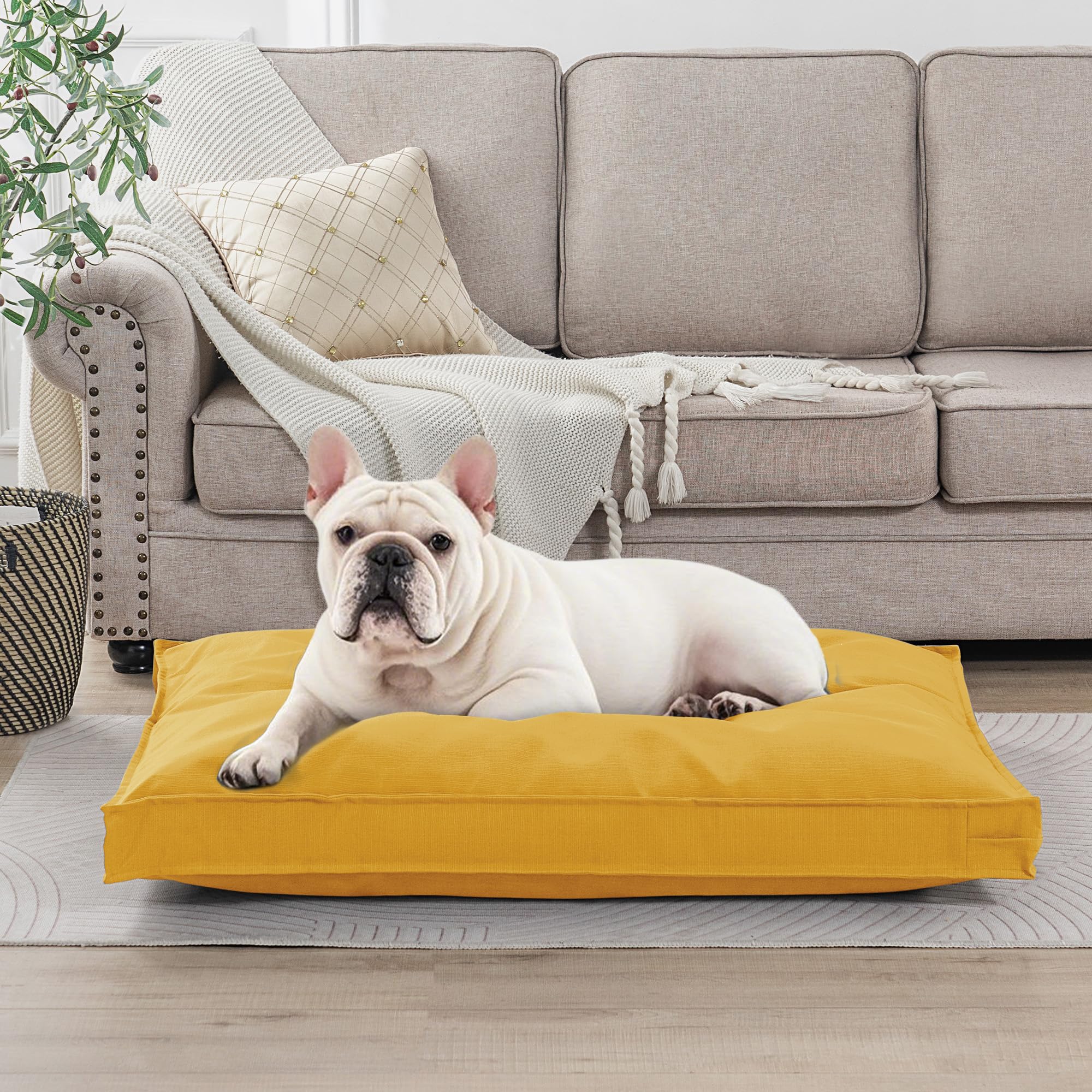 Venessco Dog Bed Covers Replacement Washable, Waterproof Dog Bed Cover With Zipper, 30Lx20Wx3H Inch Durable Oxford Pet Bed Cover