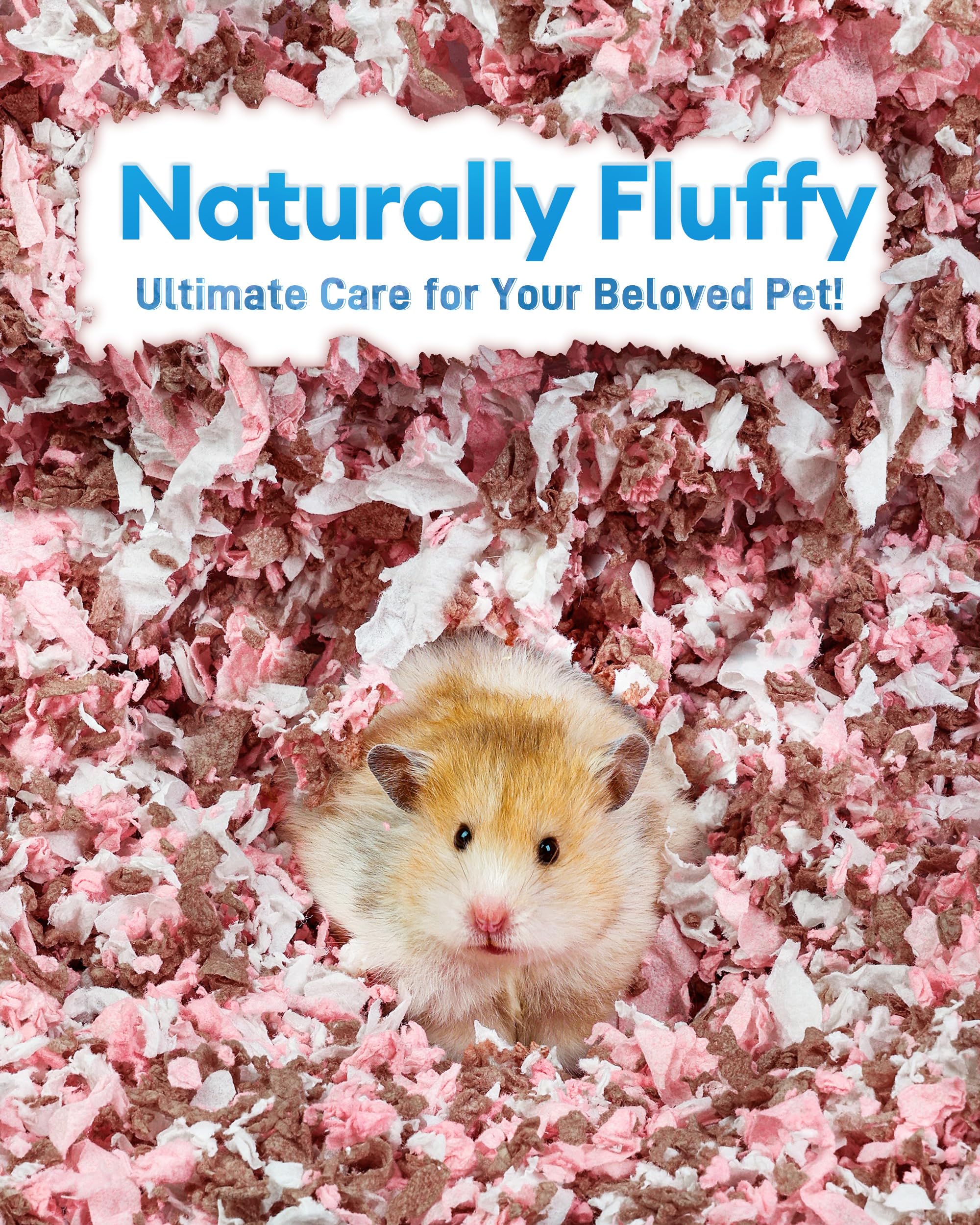 Bucatstate Hamster Bedding 70L, 99% Dust-Free Guinea Pig Paper Bedding Odor Control Paper Bedding, Cozy Small Animal Bedding For