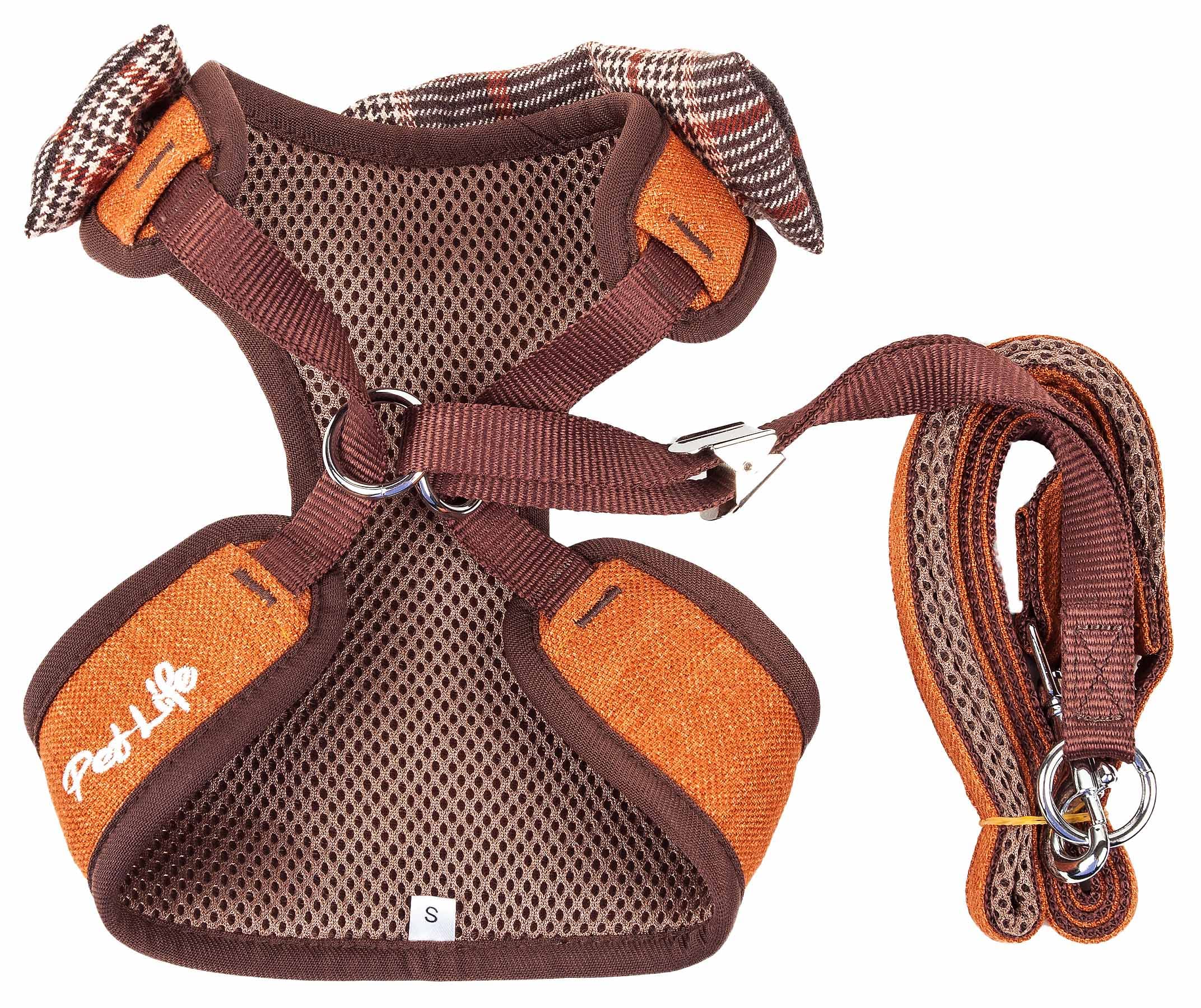 Pet Life ® Luxe Collection Pawsh 2-In-1 Dog Harness And Leash With Pet Bowtie - Pet Harness Dog Costume With Fashion Dog Collar And Reversible Mesh And Alloy Dog Leash Attachments