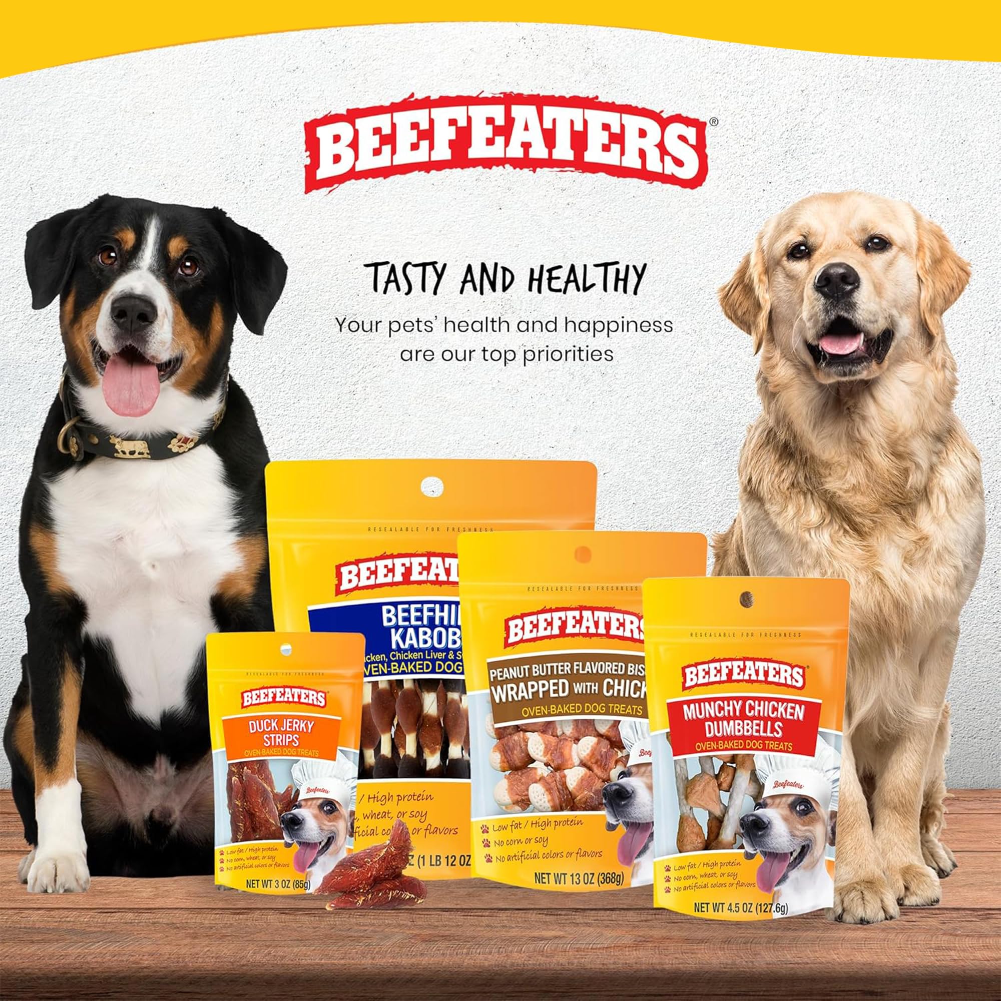 Beefeaters Beefhide Kabobs Dog Treats – Triple Flavor with Real Chicken, 12oz, Long-Lasting Chewing, Dental Support, Brown