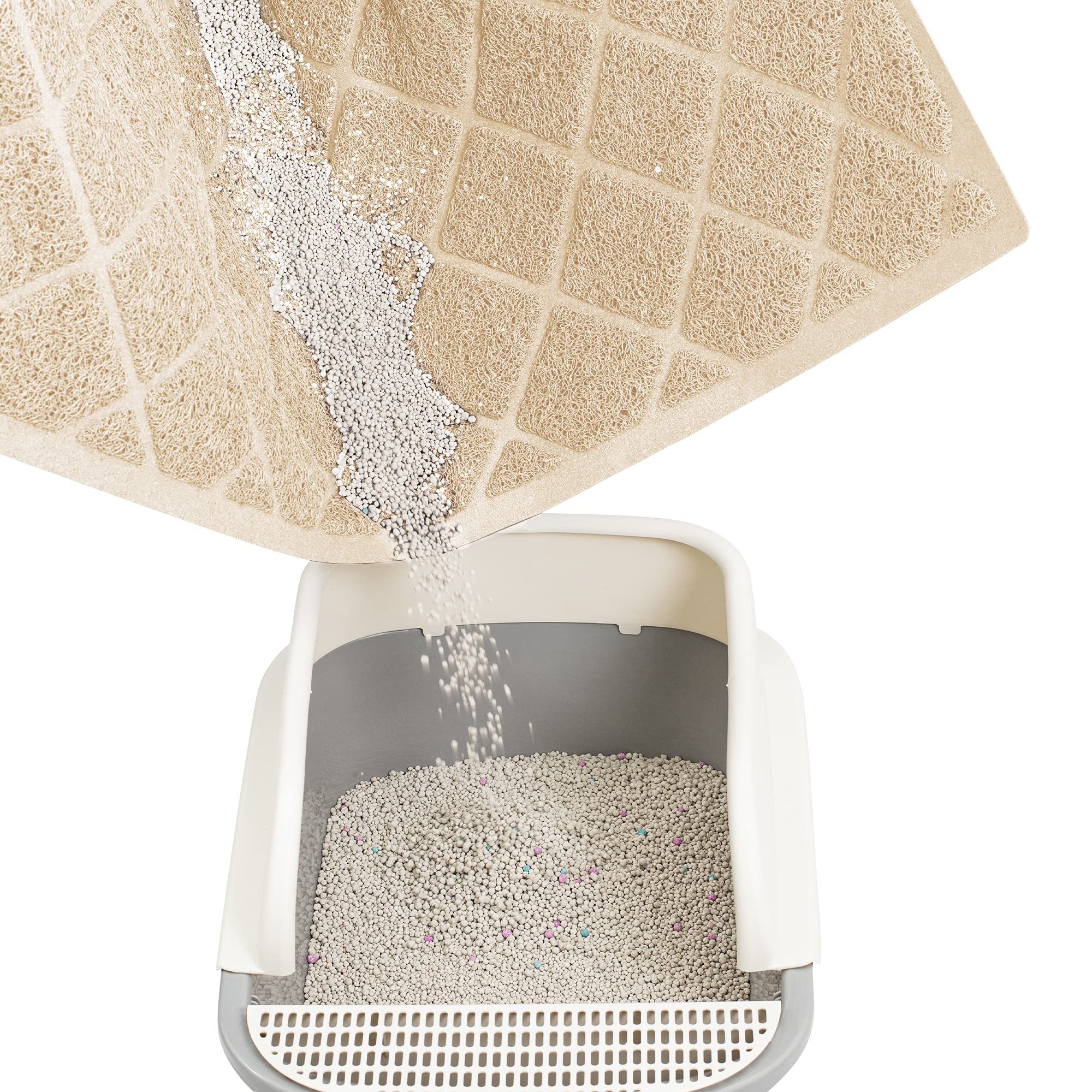 Niubya Premium Cat Litter Mat, Litter Box Mat With Non-Slip And Waterproof Backing, Litter Trapping Mat Soft On Kitty Paws And Easy To Clean, Cat Mat Traps Litter From Box