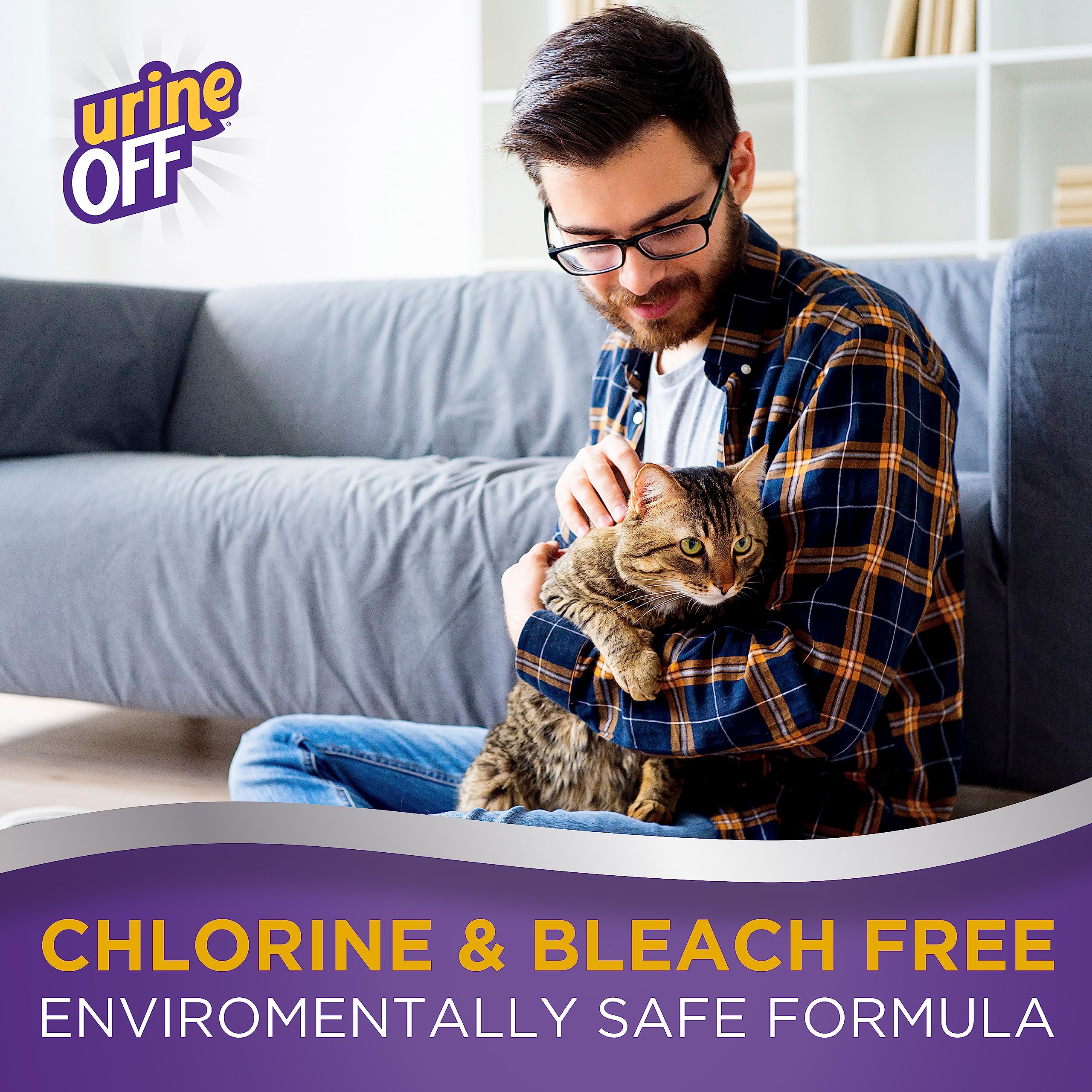 Urine Off Kitten & Cat Odor & Stain Remover | Fresh Scent Carpet Cleaner Spray | Bio Enzymatic Stain & Urine Odor Eliminator | Pet Safe Cleaner | 16.9 Oz.