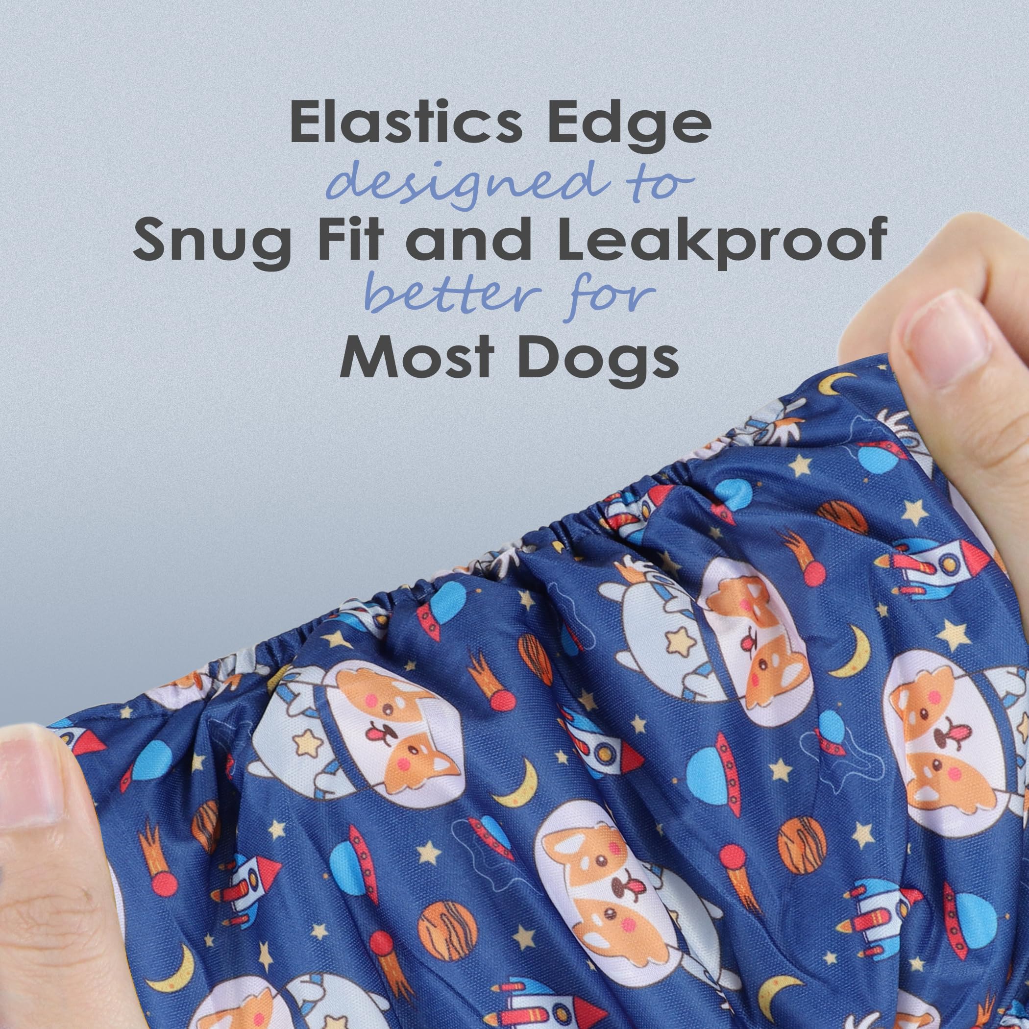 Wegreeco Washable Male Dog Belly Band (Stylish Pattern)- Pack Of 3 - Washable Male Dog Belly Wrap, Dog Diapers Male (Funny Dogs, Large)