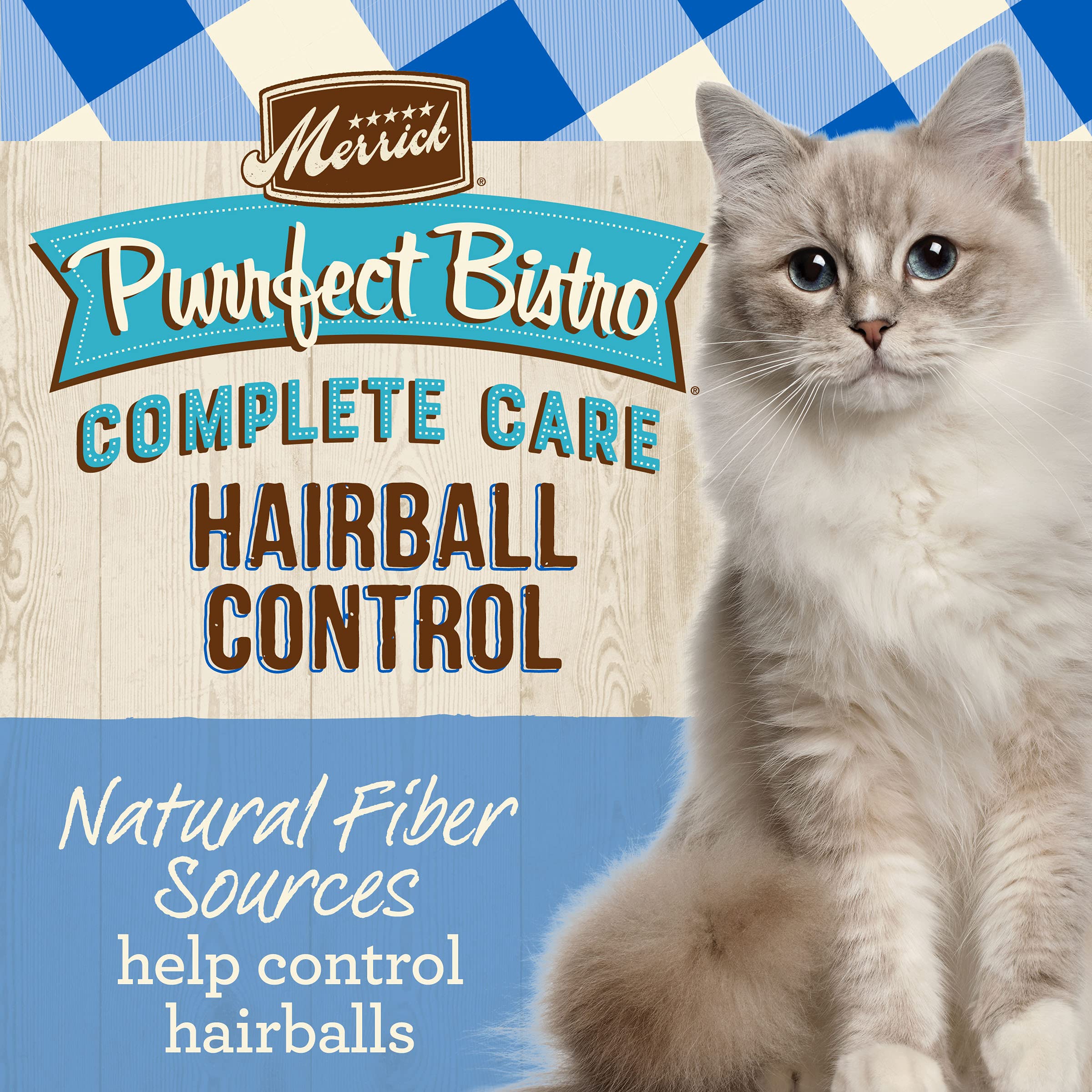 Merrick Purrfect Bistro Grain Free Cat Food, Complete Care Hairball Control Dry Cat Food Recipe - 12 lb. Bag