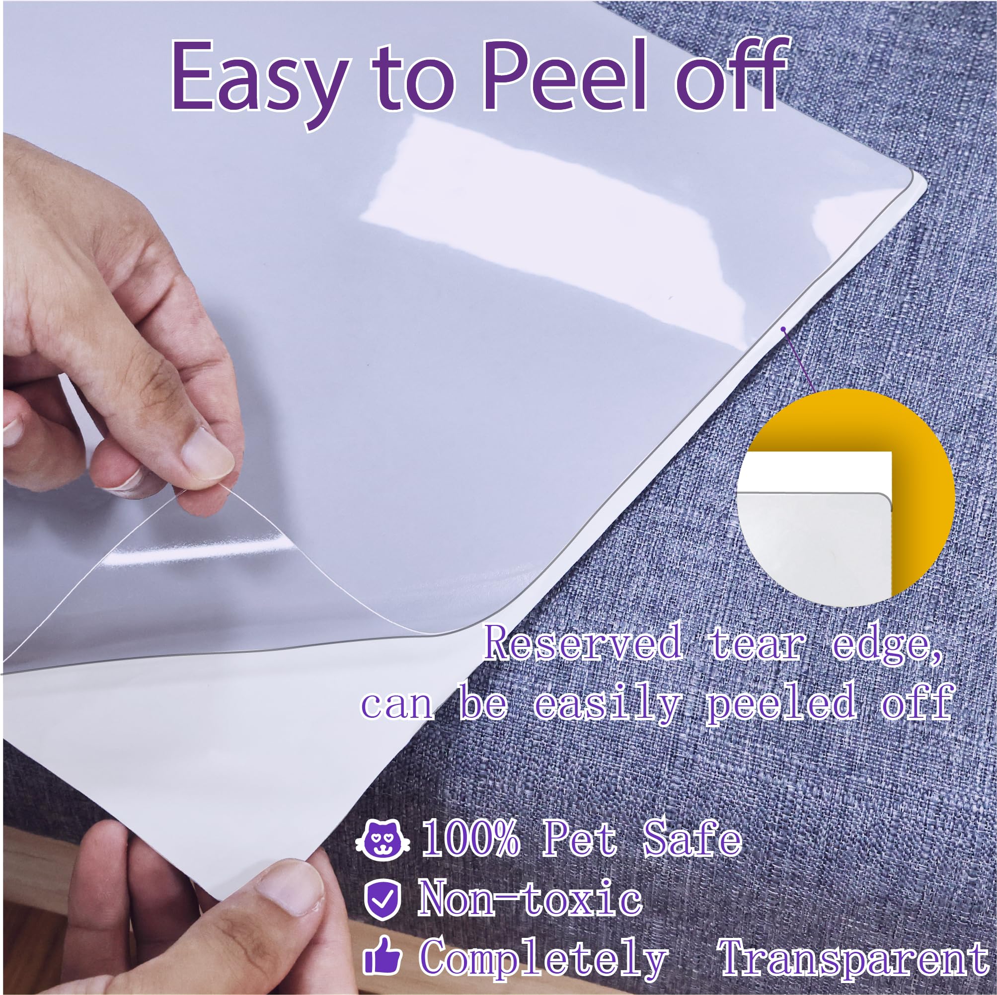 Anti-Cat Scratch Furniture Protector-16-Pack -Single-Sided, Heavy-Duty Self-Adhesive Tape, No-Residue for Couch, Doors & Walls -