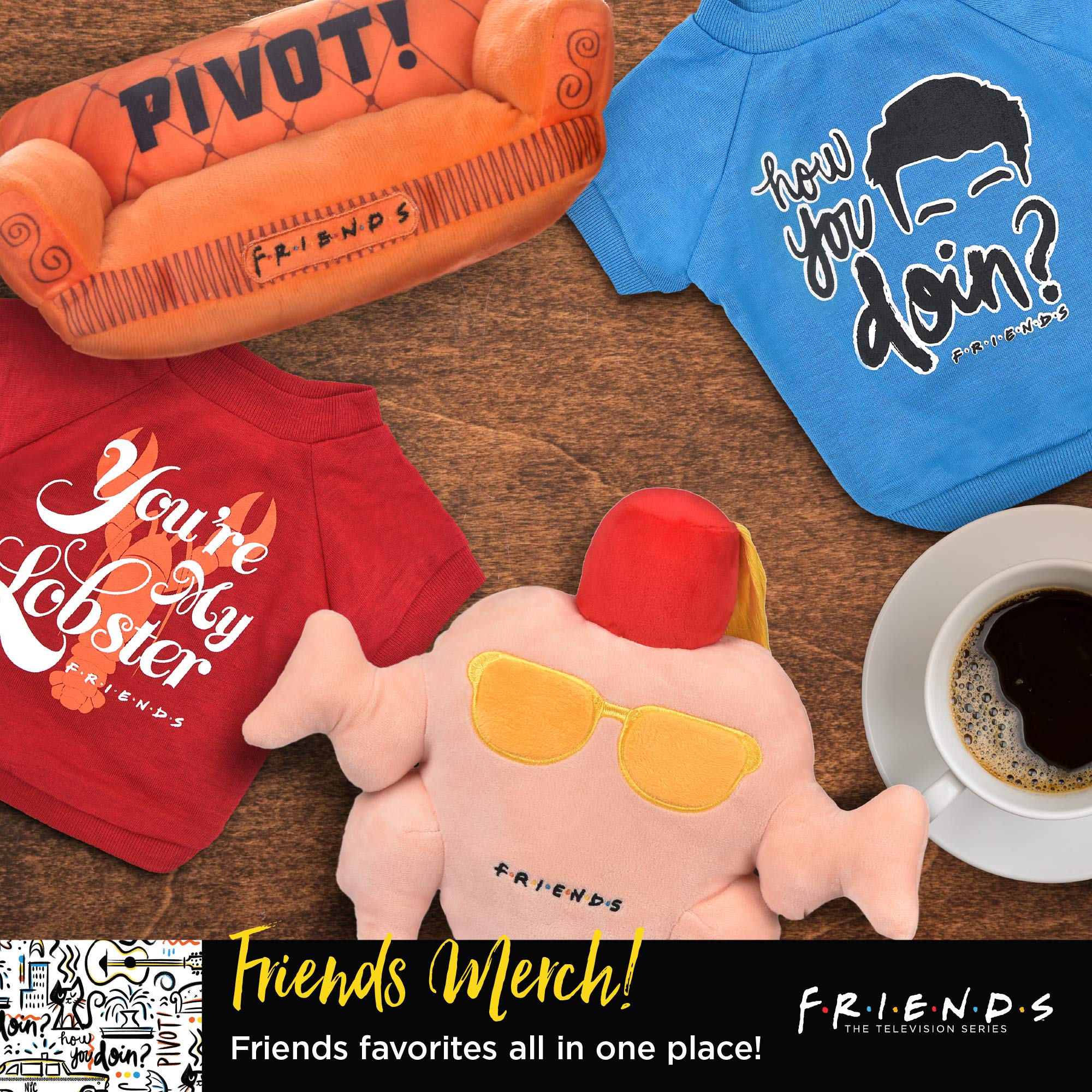 Friends the TV Show Iconic Logo Dog T Shirt in Black  Soft Dog Shirt, Machine Washable Pull-Over Dog Tshirt, Light Weight and Se