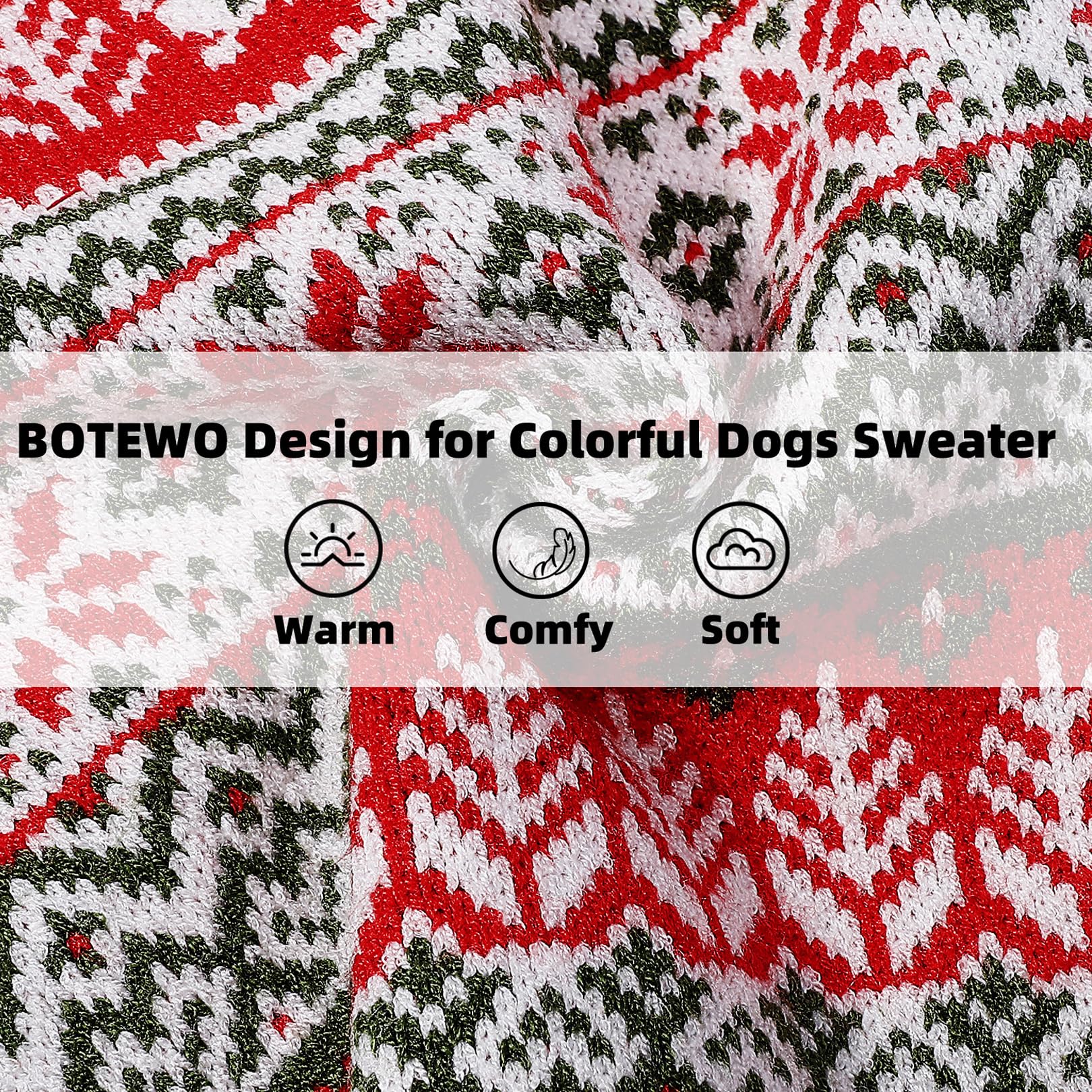 Dog Christmas Sweater For Small Dogs: Turtleneck Knitted Dog Xmas Sweater With Snowman Snowflake Pattern, Holiday Theme Pet Clot