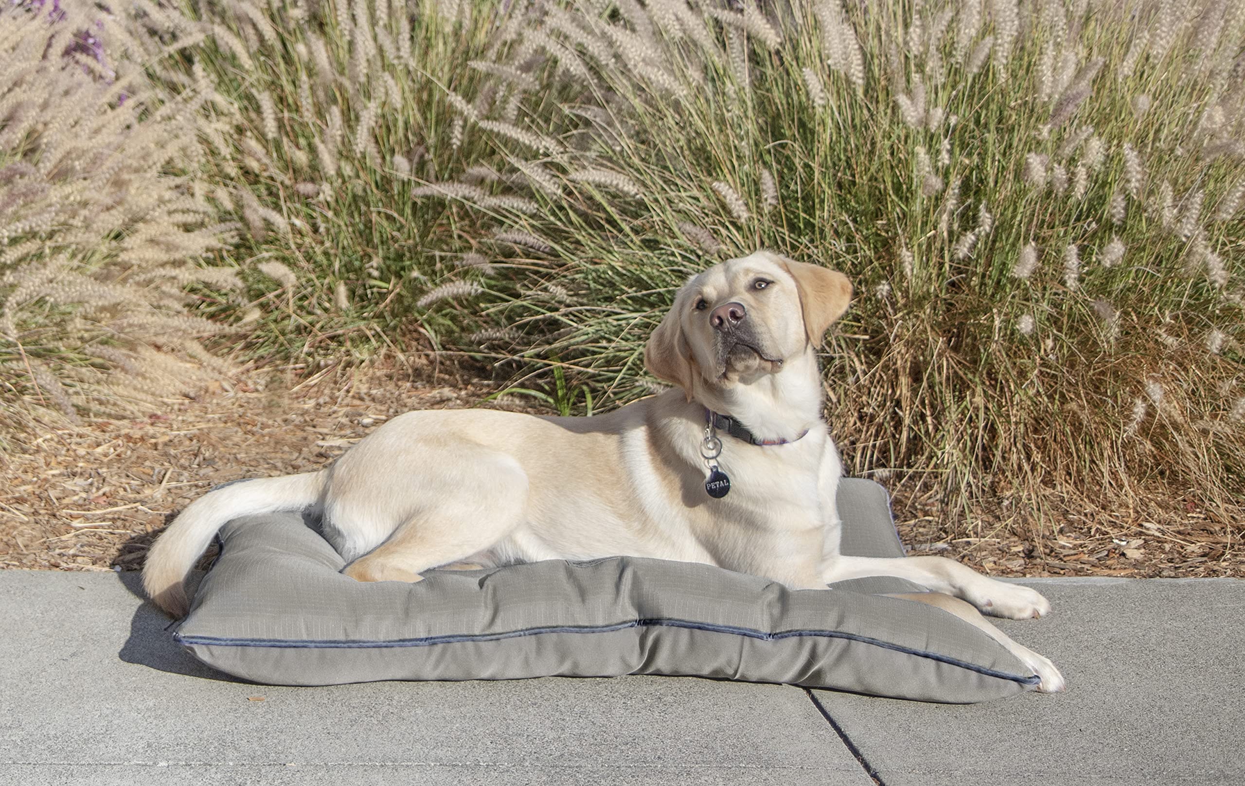Trustypup Dura Mat Tufted Pillow Pet Bed, Easy To Clean - Gray, Large, Dura Mat (Gray), 36.0' L X 27.0' W X 5.0' Th
