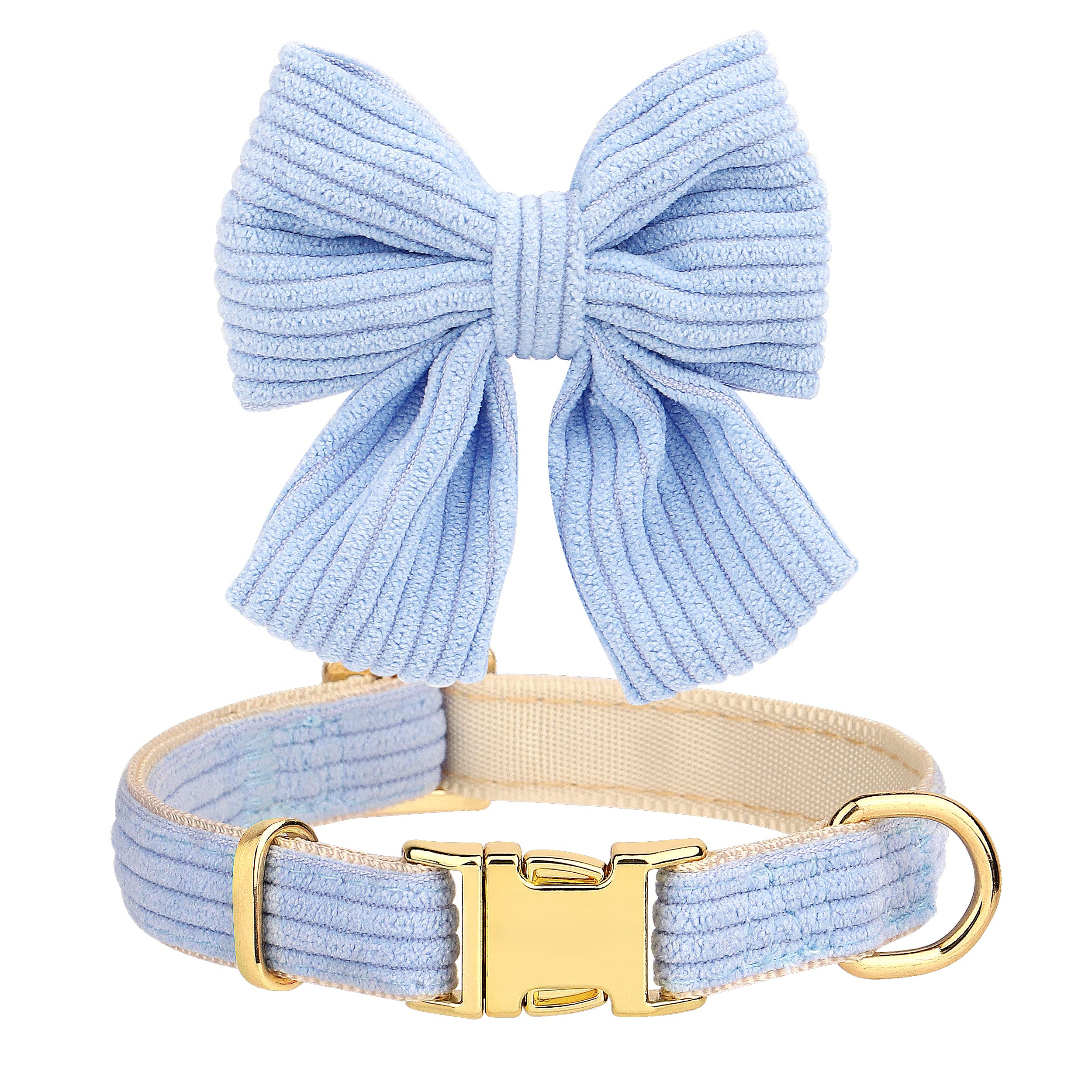 Didog Cute Small Dog Collar Harness & Leash Set, Adjustable Dog Collars And Leashes With Bowtie, Breathable Soft Mesh Padded Dog