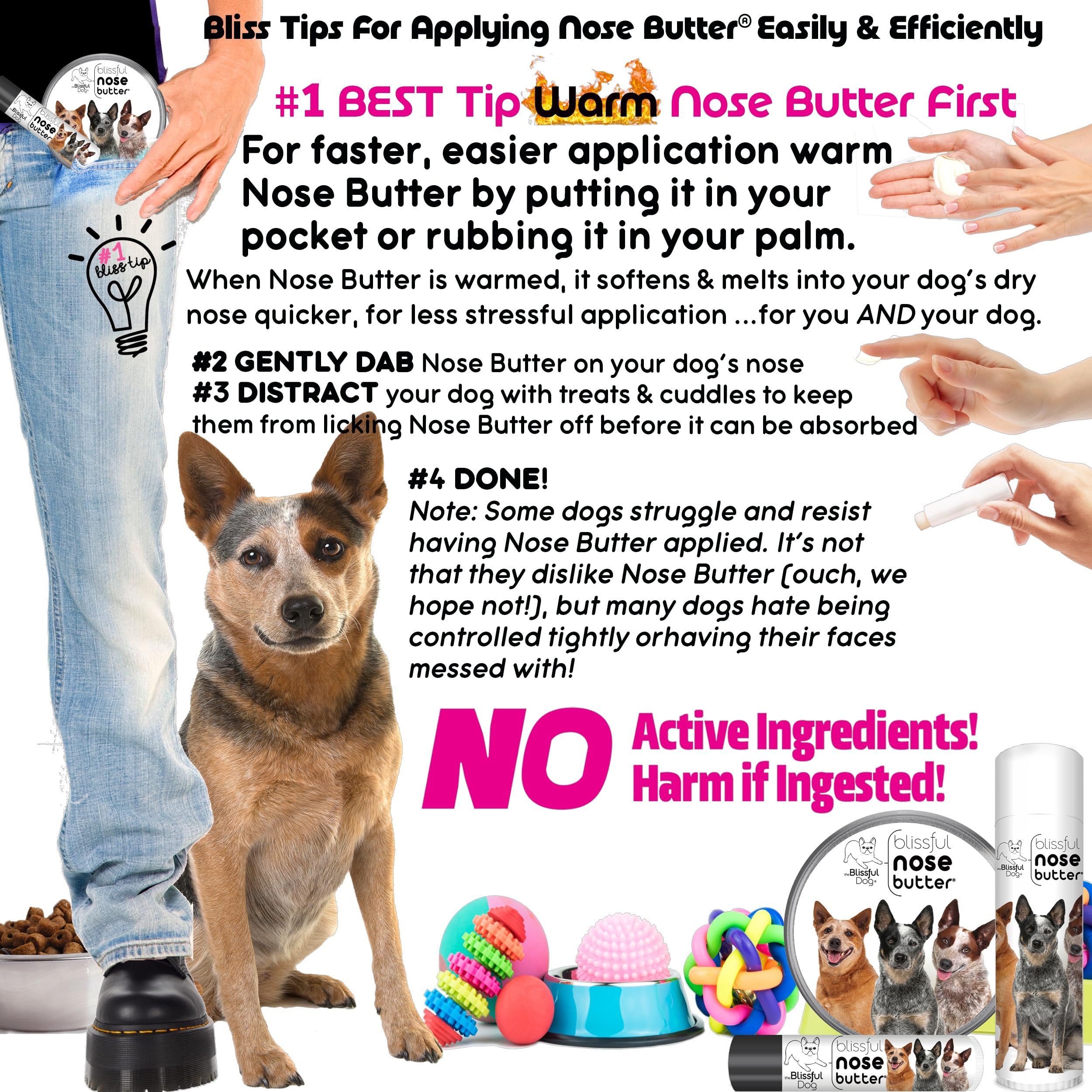 The Blissful Dog Australian Cattle Nose Butter, Versatile Dog Nose Balm for Dry Nose, Handcrafted Nose Moisturizer, Easy-to-Appl