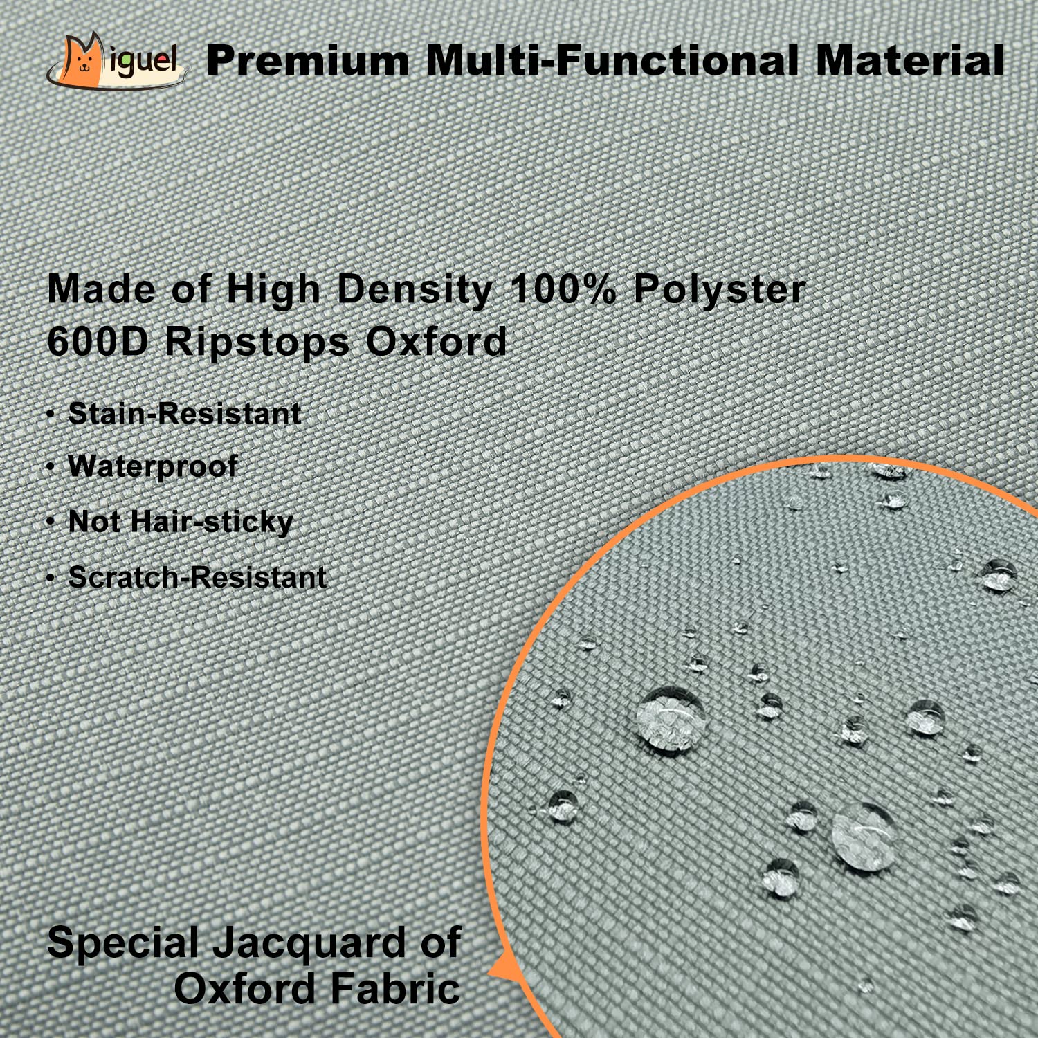 Miguel Outdoor Waterproof Dog Bed For Metal Dog Crates Water-Resistant Ripstop Oxford All Weather Pet Mat Durable Easy Wipe Clean Travel Indoor Outdoor Puppy Cat Bed(30Inch Dog Crate,Gray)