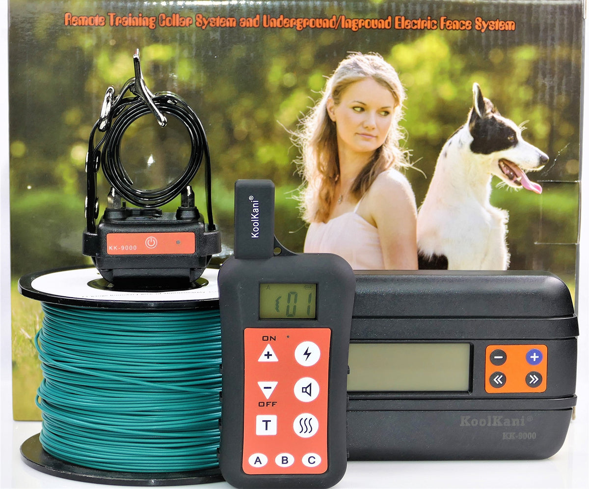 Koolkani Remote Dog Training Shock Collar & Underground/In-Ground Electric Electronic Dog Boundary Containment Fence System Combo