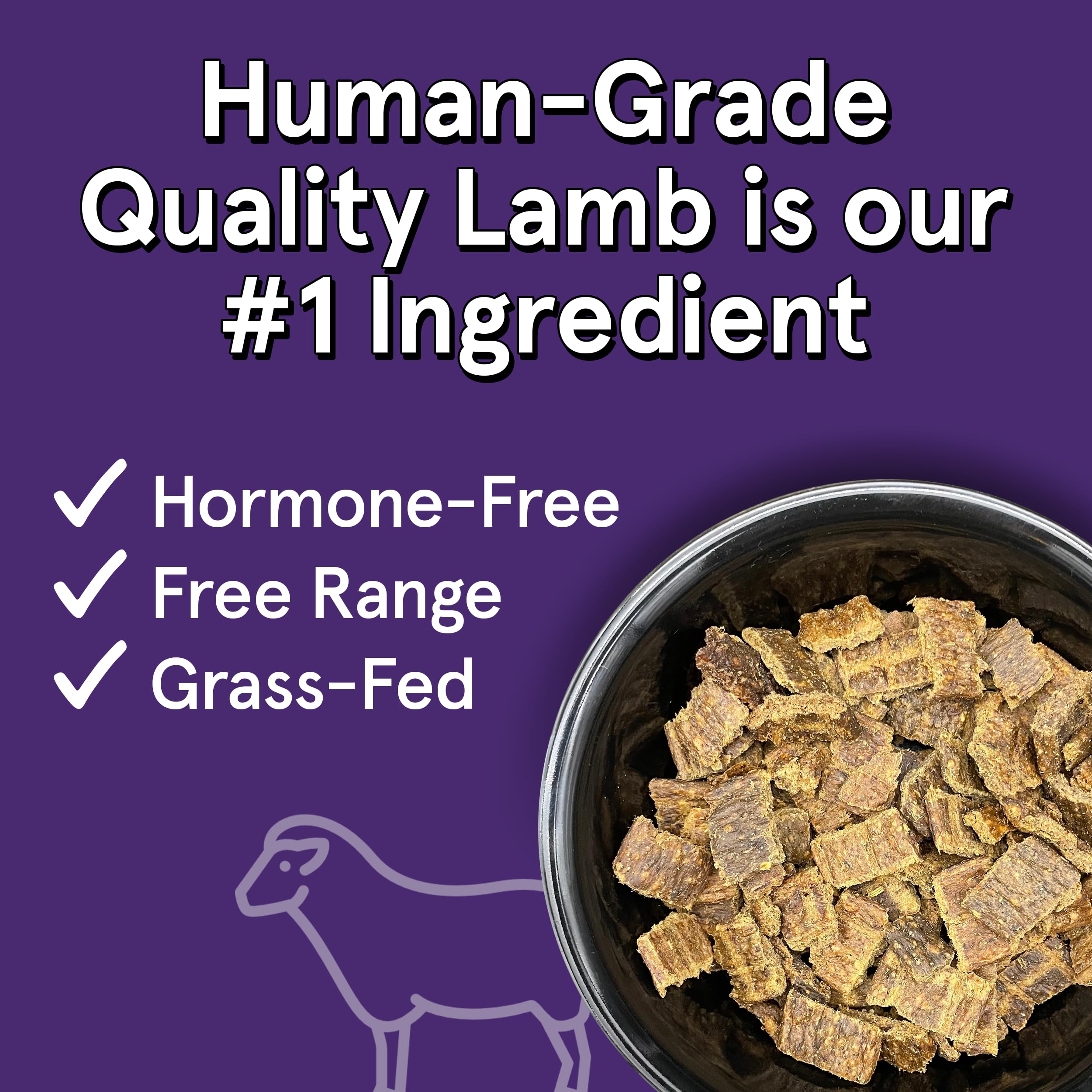 Real Meat Air Dried Dog Food w/ Real Lamb - 10lb Bag of USA-Crafted Grain-Free Real Meat Dog Food Sourced from Hormone-Free, Gra