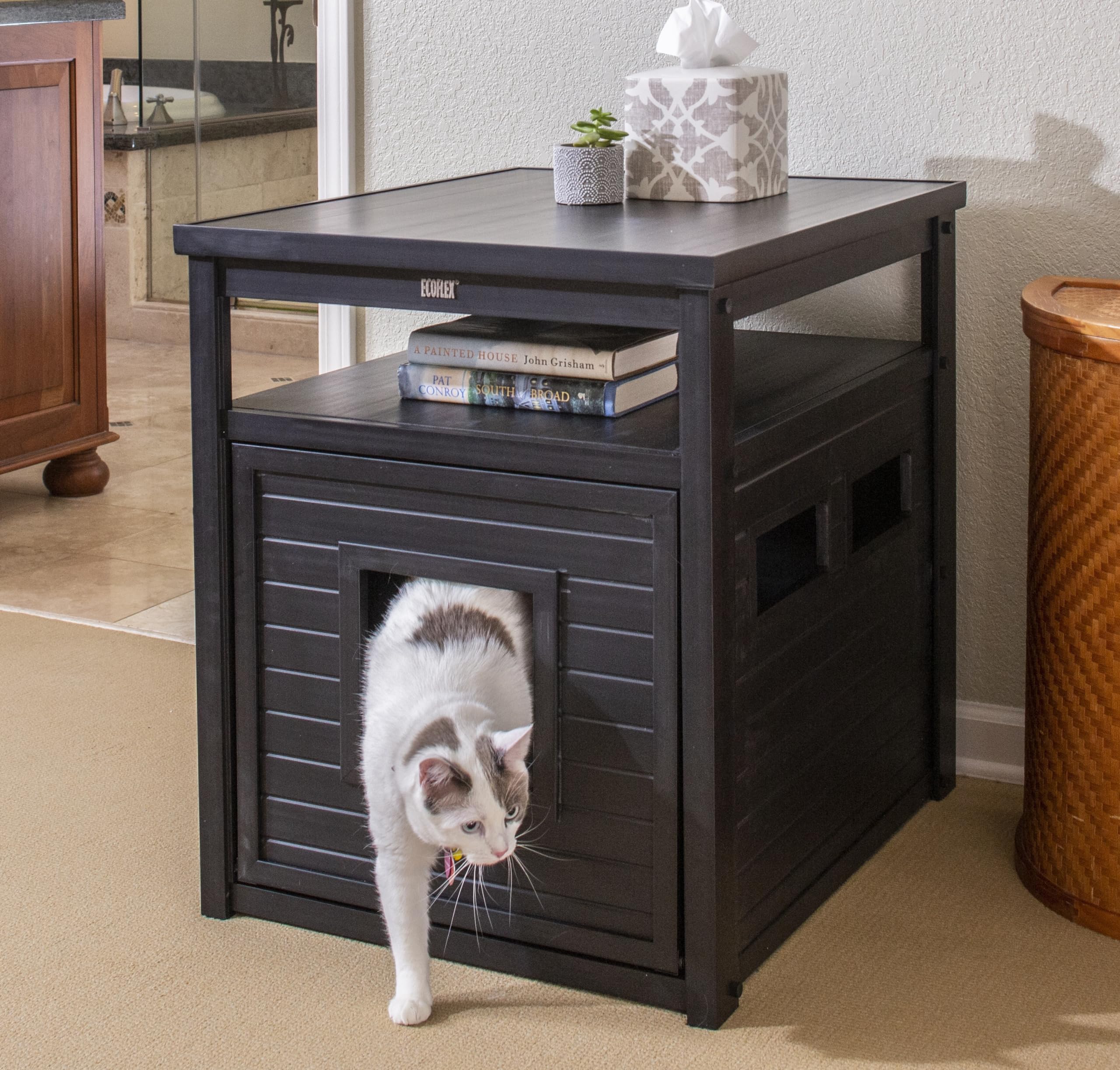 New Age Pet Ecoflex Jumbo Litter Box Cover End Table - Espresso (Ehlb802-02)