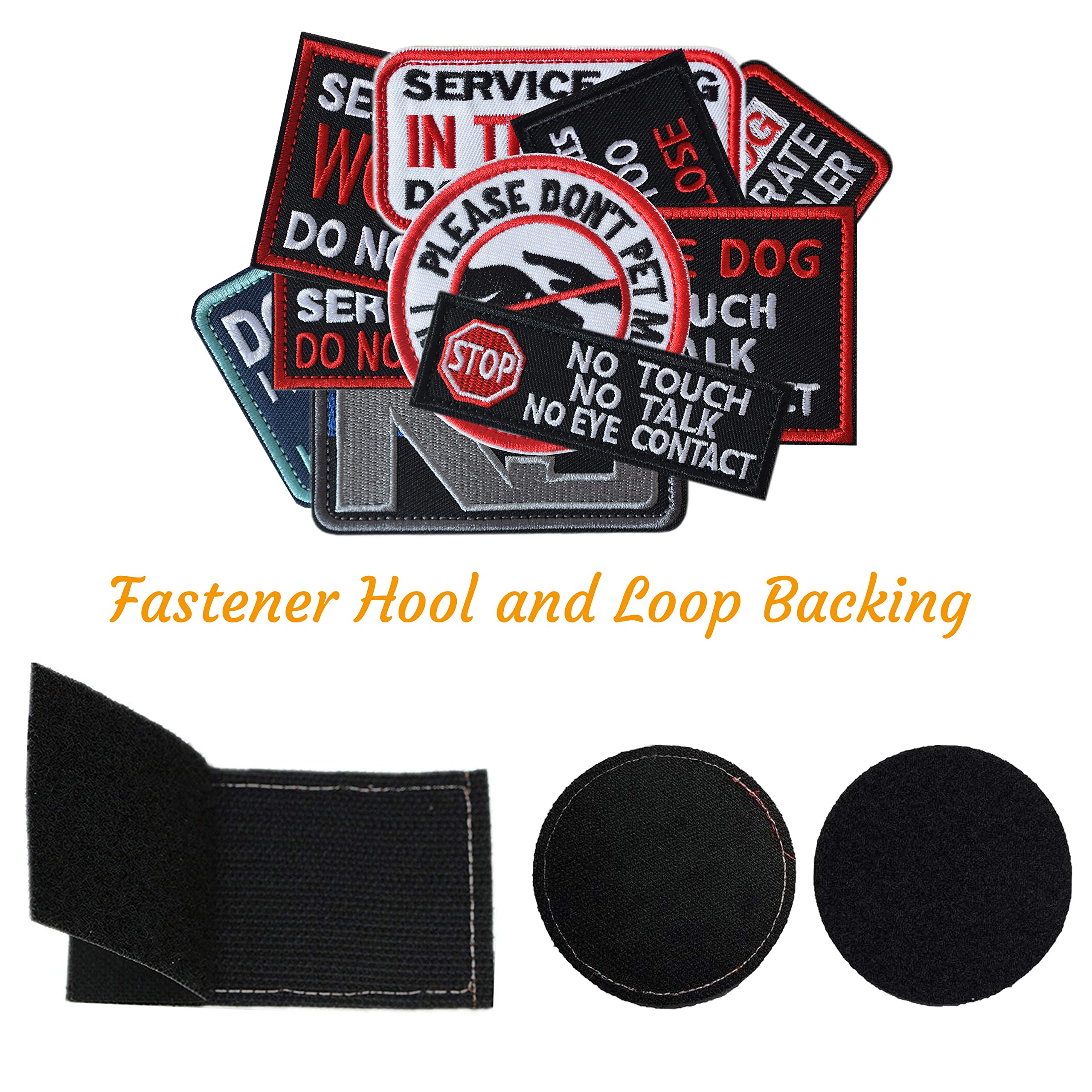 J.Carp 10 Pieces Service Dog Patches Don'T Pet In Training Do Not Touch I'M Special Full Embroidered Badge Emblem Patch For Dogs Harness Vest Clothes Green