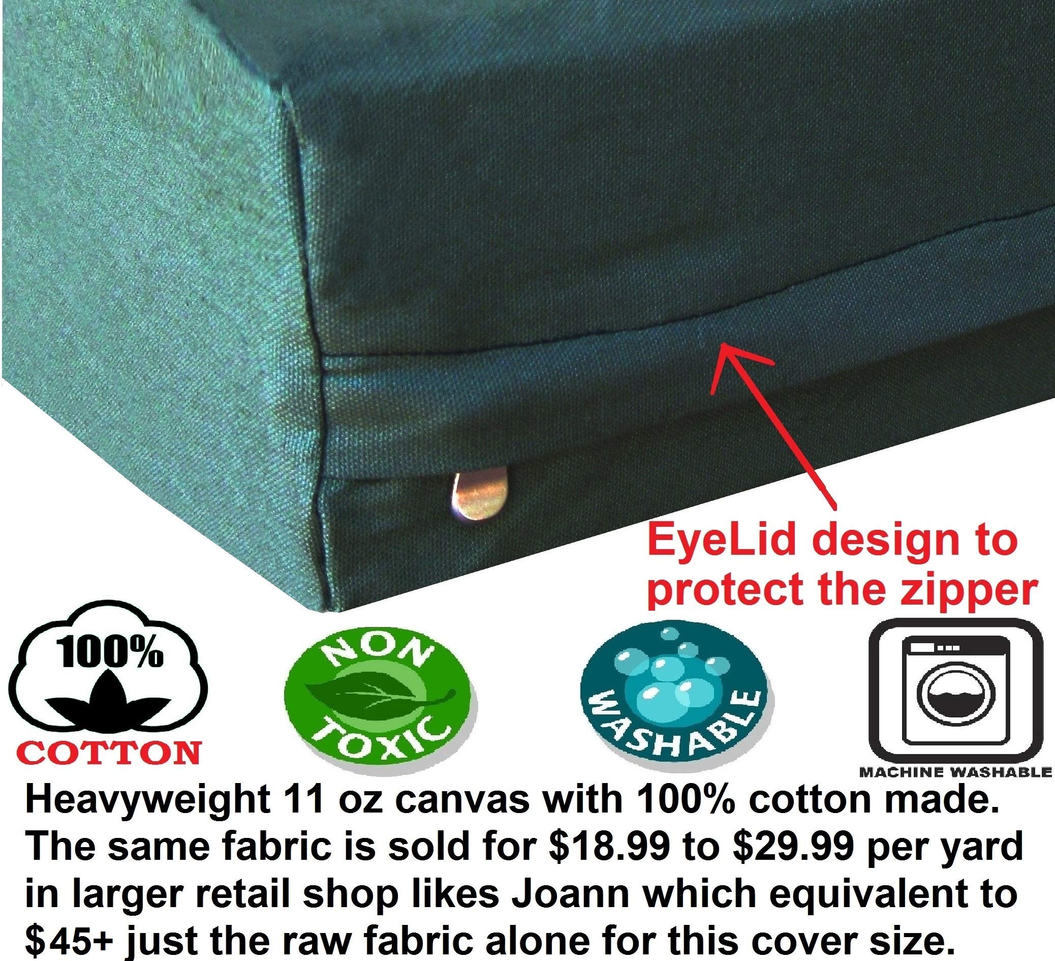 Dogbed4Less Heavy Duty Canvas Duvet Pet Dog Bed Cover For Xxxlarge Jumbo 55'X47' - Replacement Cover Only