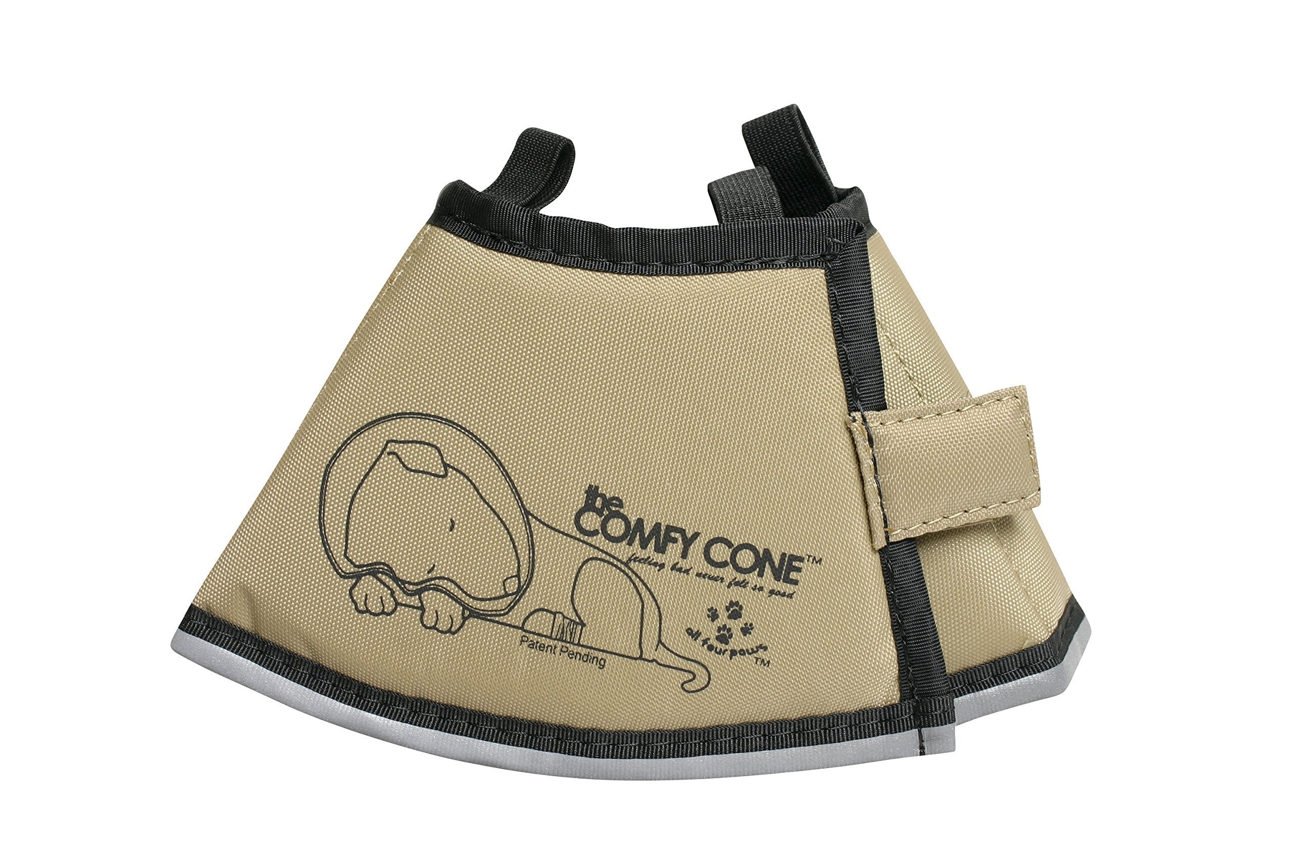 All Four Paws Comfy Cone Pet Cone for Dogs, Cats, X-Small, Tan - Comfortable Soft Dog Cone Collar Alternative for After Surgery,
