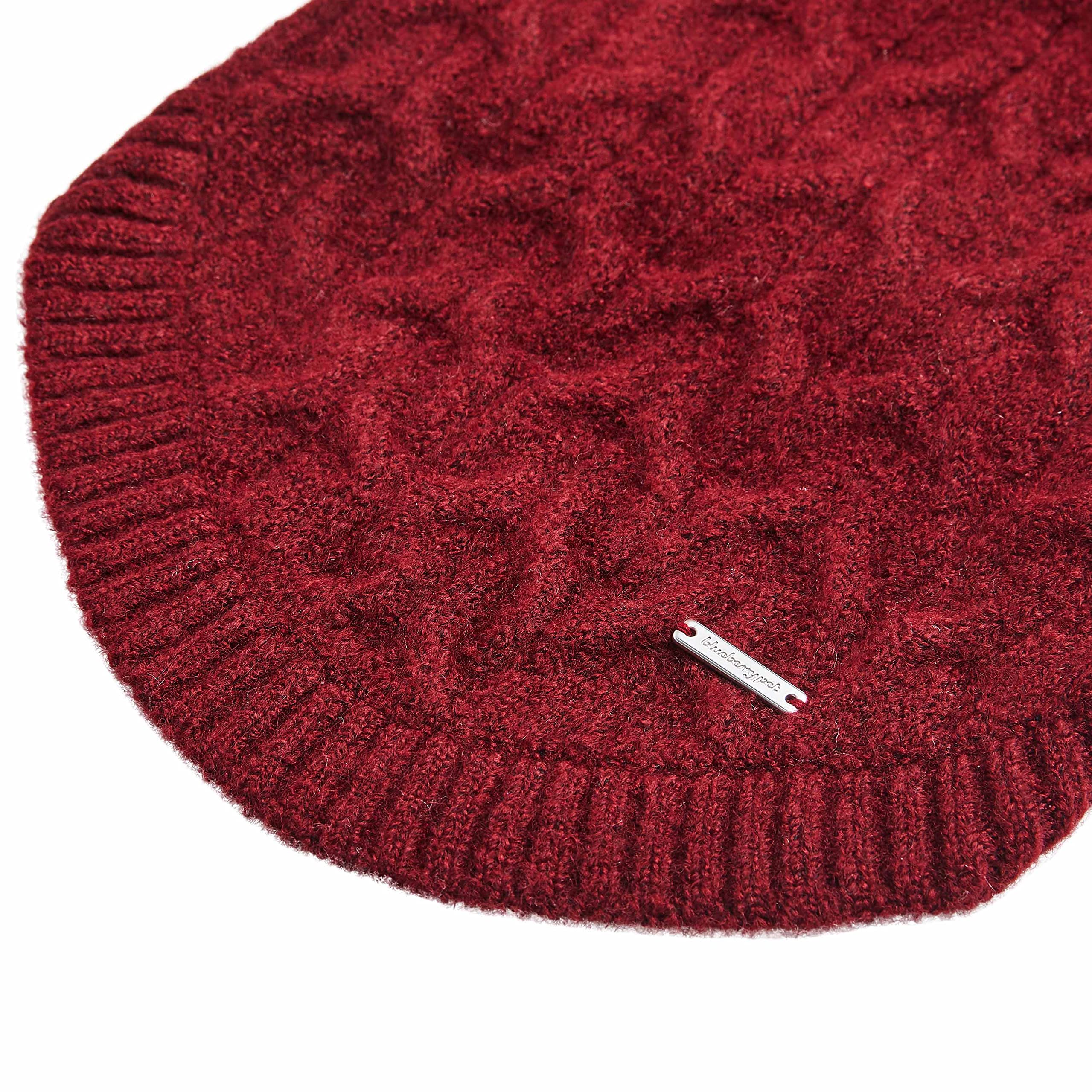 Blueberry Pet Classic Fuzzy Textured Knit Pullover Crew-Neck Dog Sweater In Burgundy Red, Back Length 22', Pack Of 1 Clothes For Dogs