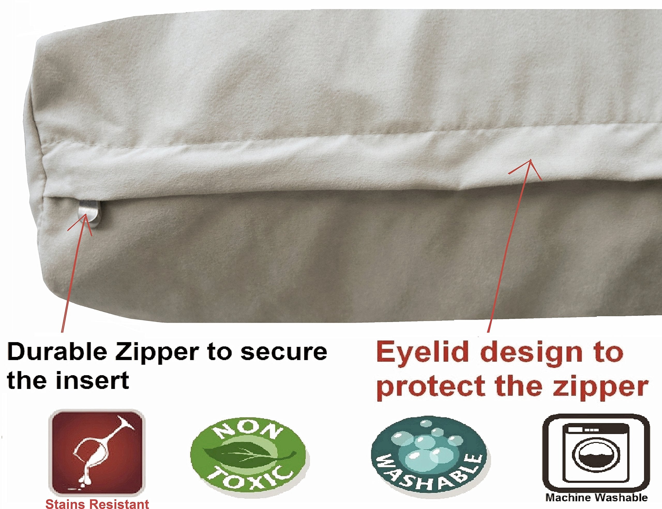 Dogbed4Less Waterproof Orthopedic Cooling Memory Dog Bed For Large And Extra Large Dogs, Suede Khaki Color, Jumbo 55X47X4 Inches