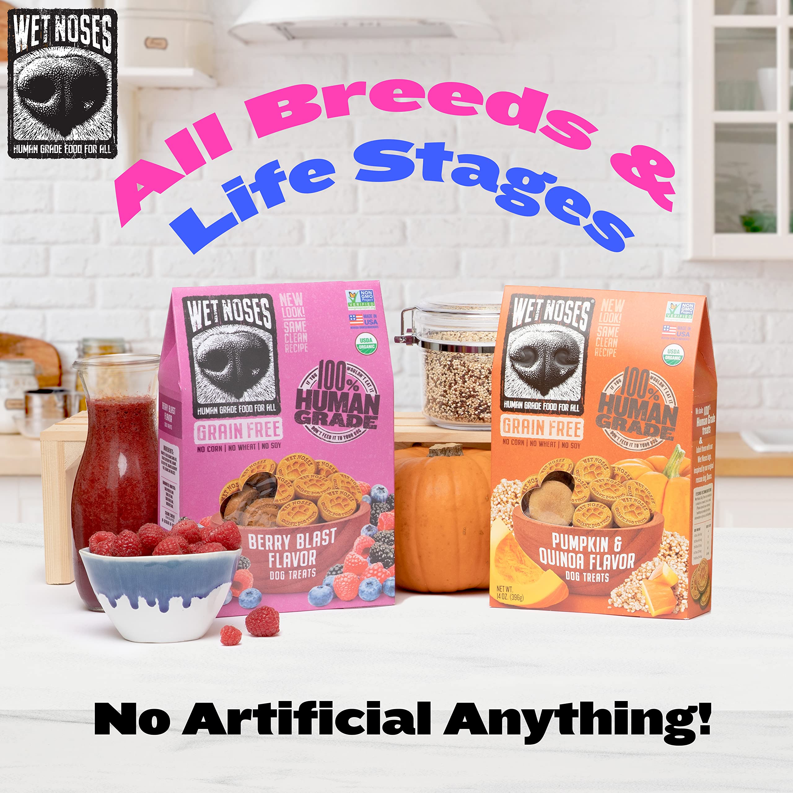 Wet Noses Grain Free Peanut Butter Banana Dog Treats 14 oz.