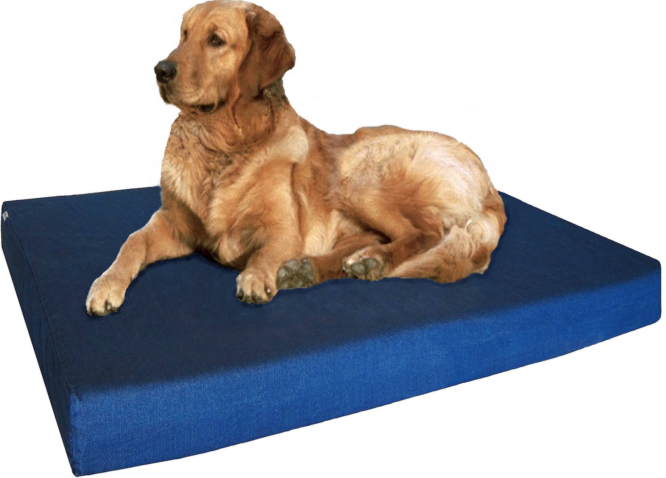 Dogbed4Less Orthopedic Dog Bed With Memory Foam For Medium Large Pet, Waterproof Liner, Durable Denim Blue Cover, 41X27X4 Inch (