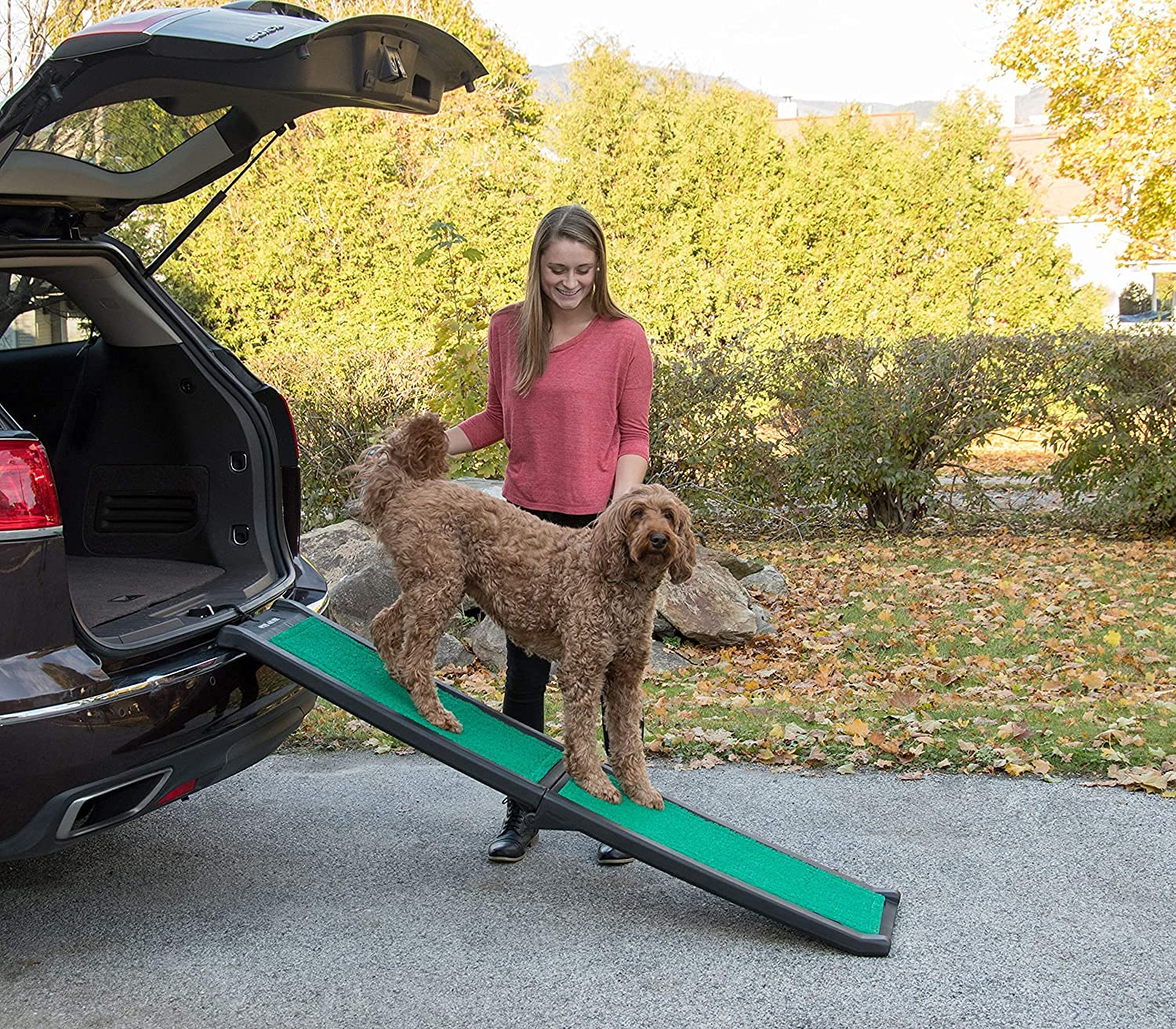 Pet Gear Supertrax Ramps For Dogs And Cats, Maximum Traction Surface, Portable/Easy-Fold (No Tools Required), Built In Handle Fo