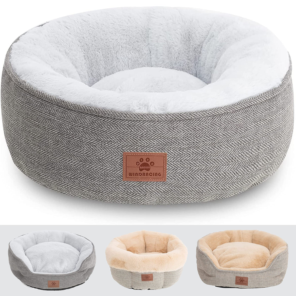 Cat Beds For Indoor Cats,Small Dog Bed,Cuddler Dog Beds,Calming Dog Bed Donut,Soft Anxiety Cozy Pet Beds,Puppy Bed For Small/Med