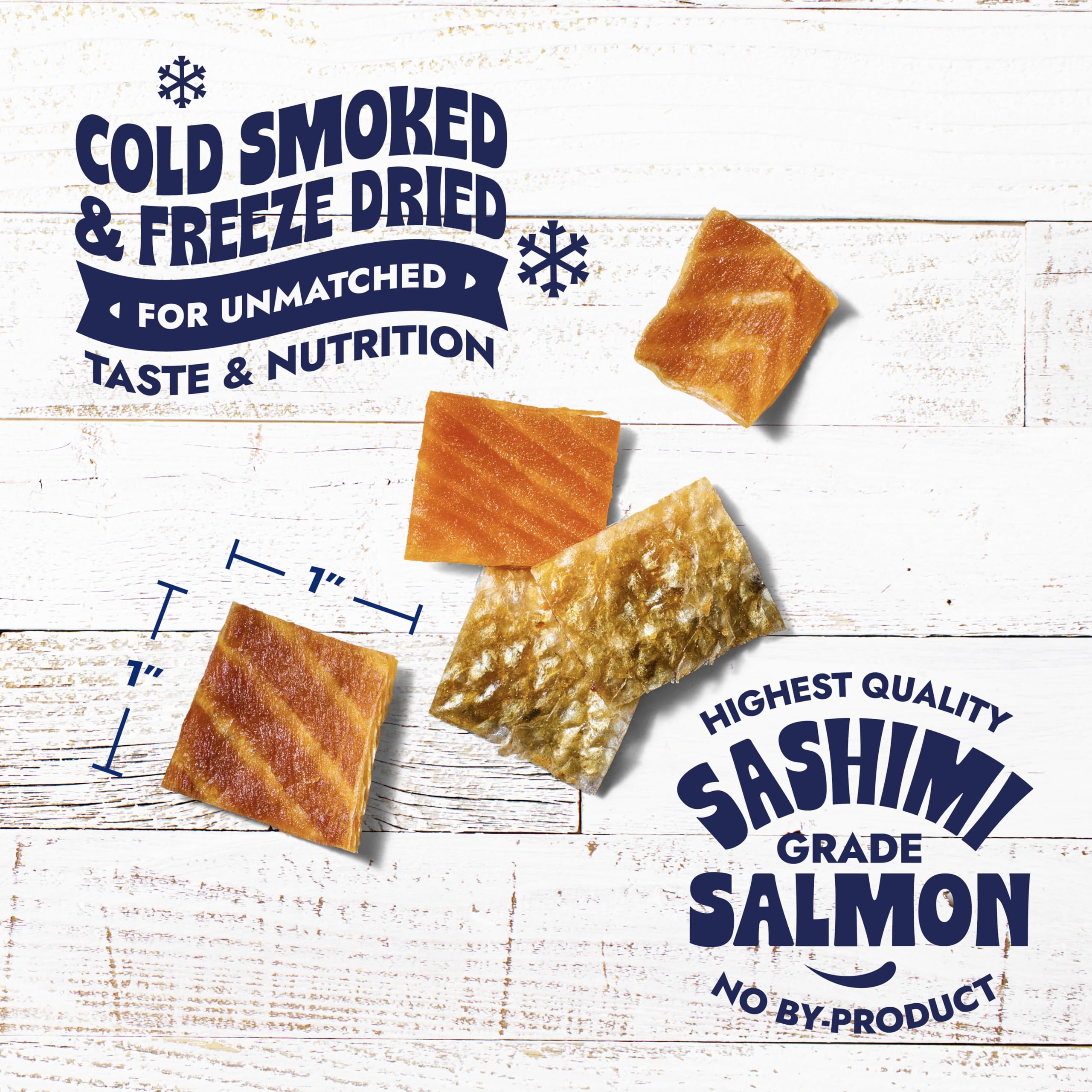 Finfare Freeze Dried Dog Treats, Salmon Skin Bites, Protein & Omega-3s, Grain Free Salmon Dog Training Treats, Crafted in USA, 9