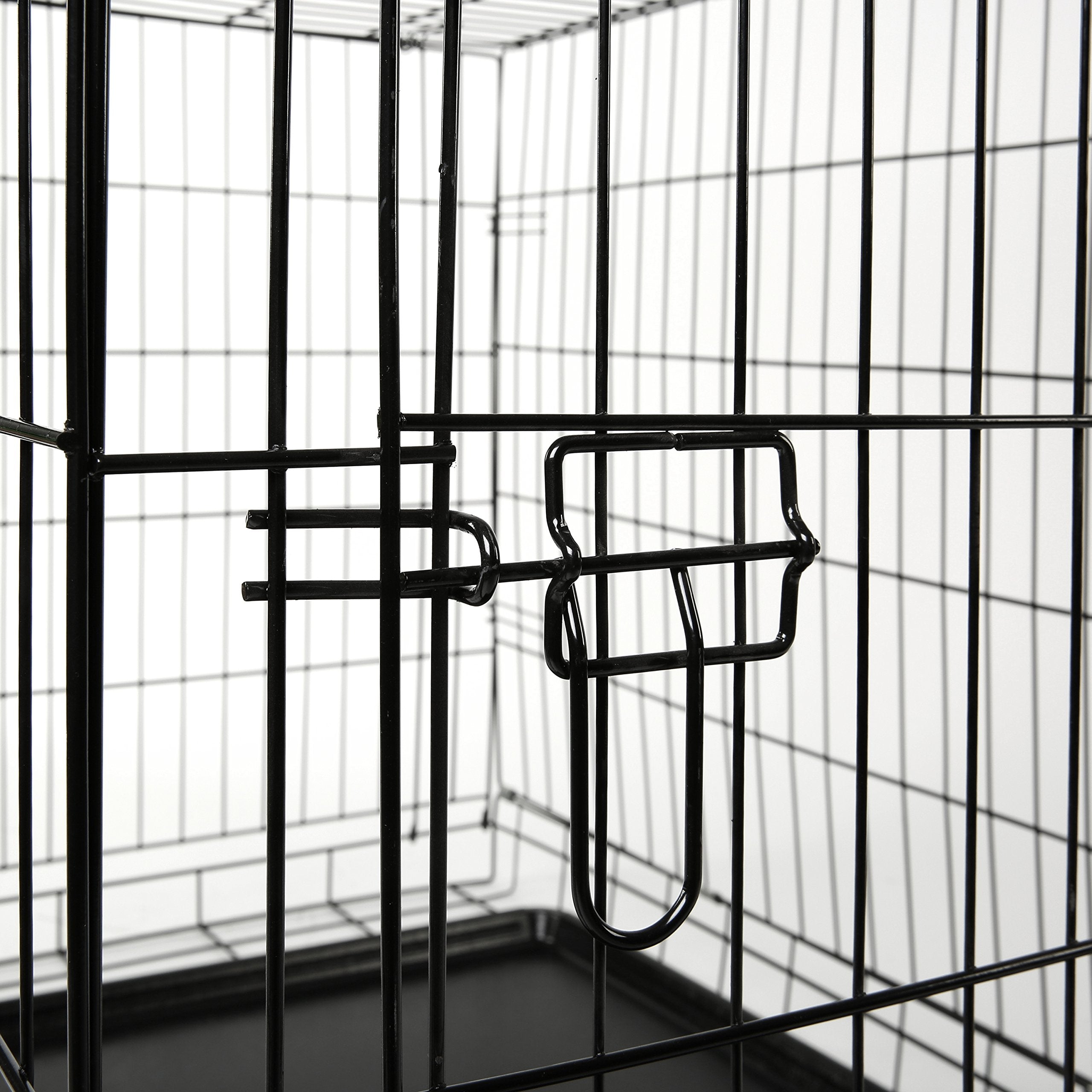 Tresko Dog Cage 77 X 48 X 54 Cm Foldable With 2 Doors Transport Cage Car Dog Box With Base Tray Transport Box Wire Cage