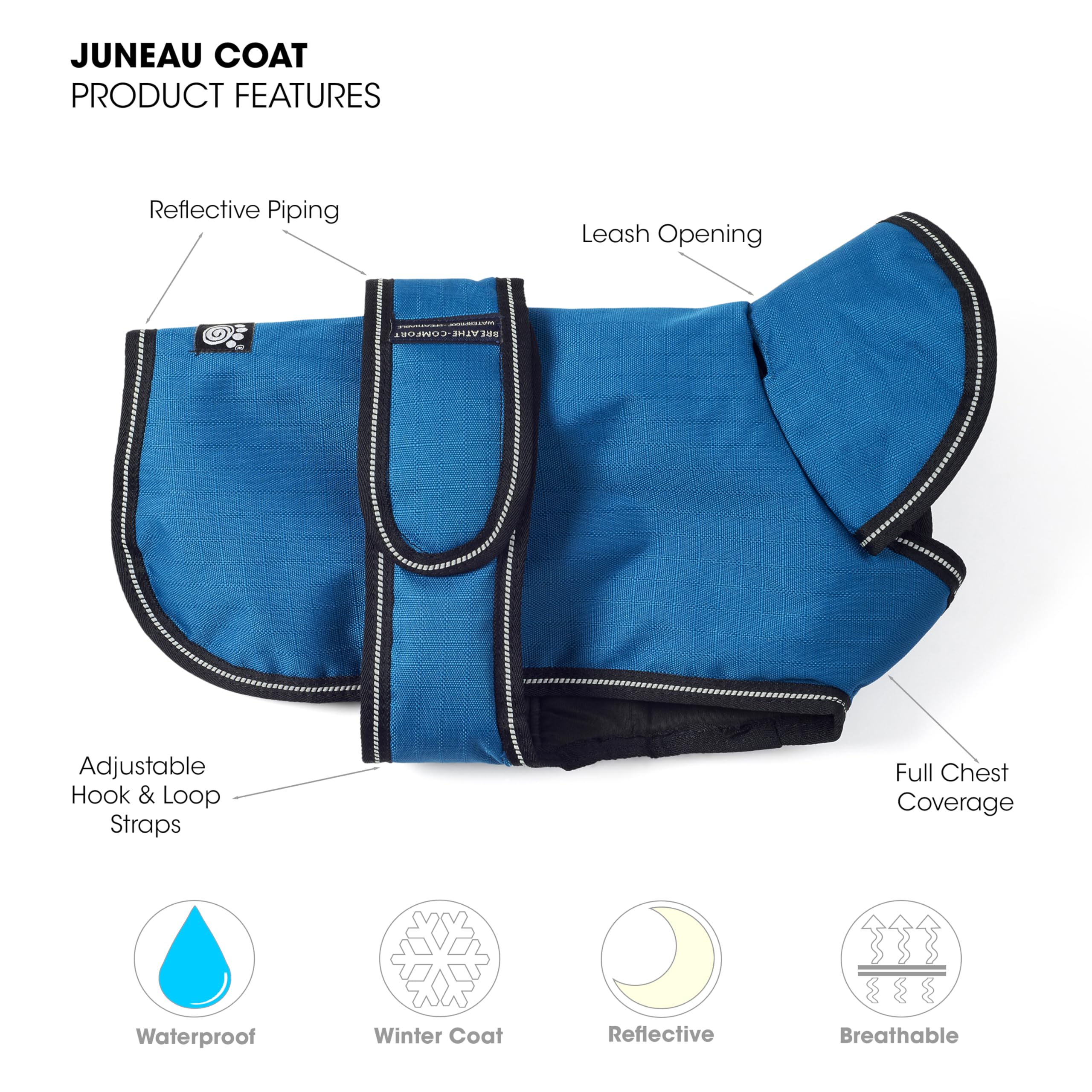 Petrageous 7303Txl Juneau Waterproof Winter Dog Coat With Full Chest Coverage And Leash Opening - 23-Inch Long Heavyweight Jacke
