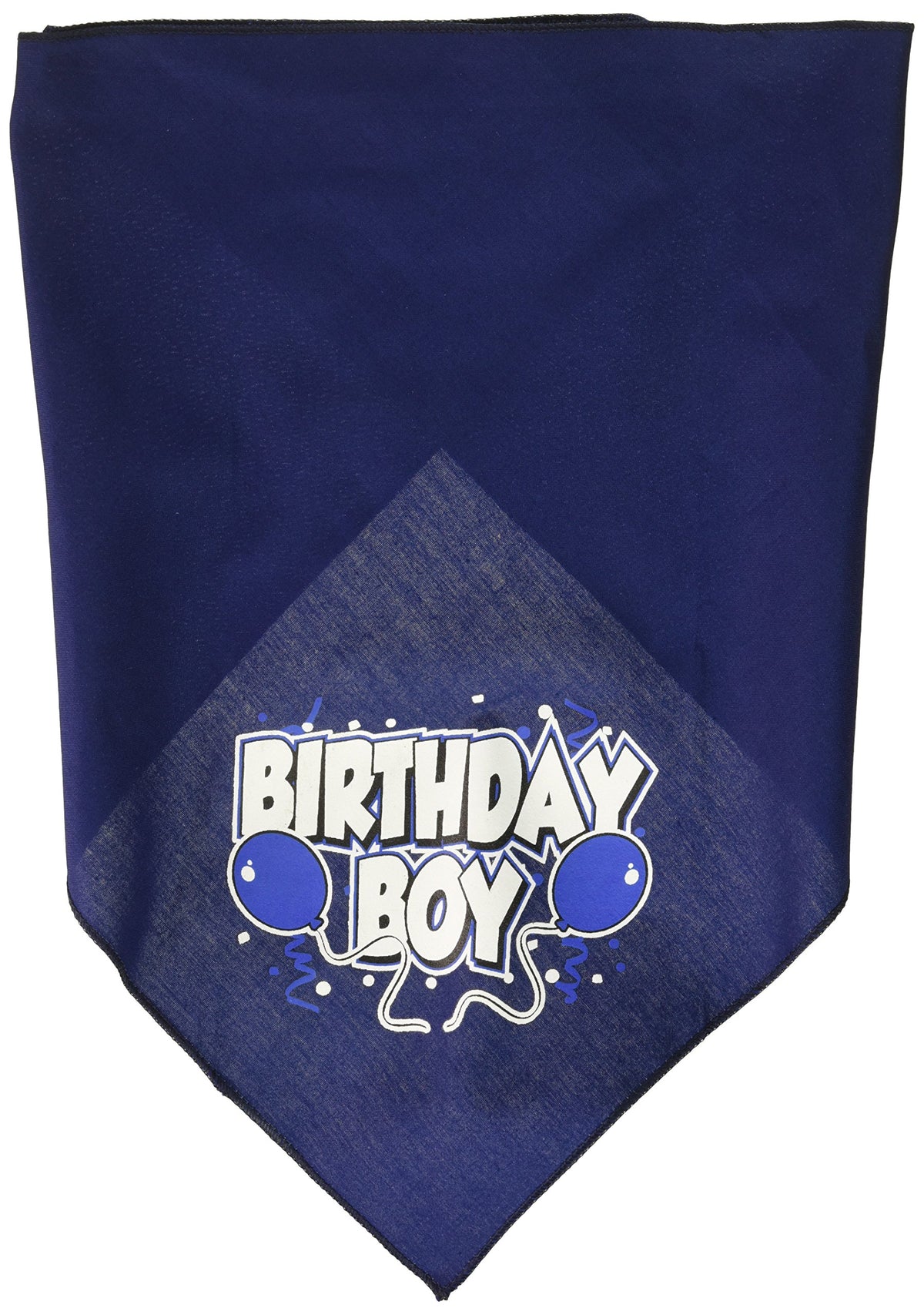 Pet and Dog Bandana Screen Printed, &quot;Birthday Girl -or- &quot;Birthday Boy&quot; Navy Blue Birthday Boy (Large)