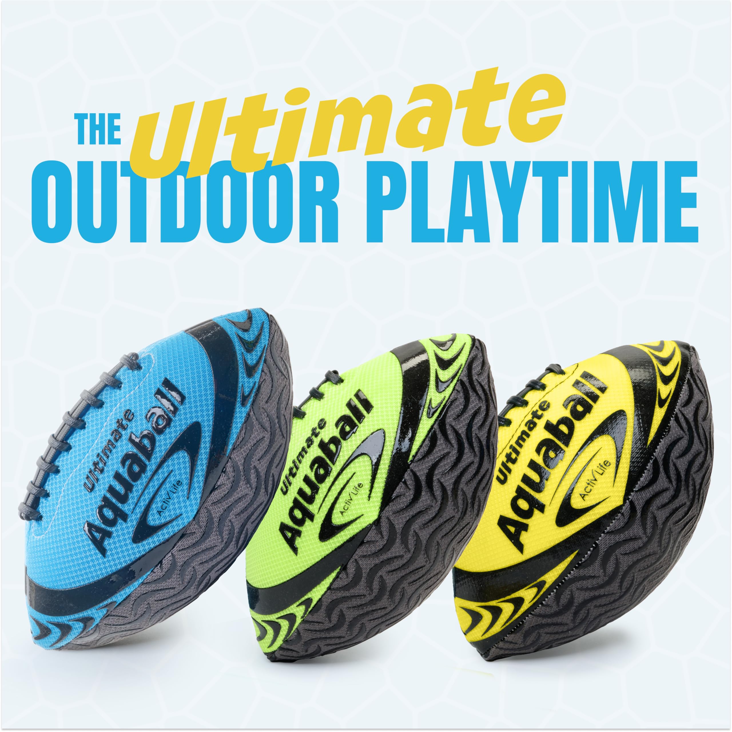 Activ Life Water Football For Pool, Beach, Outdoor, 9.5-Inch Waterproof Pool Toys For Kids, Heavy-Duty Water Ball, Double Lacing