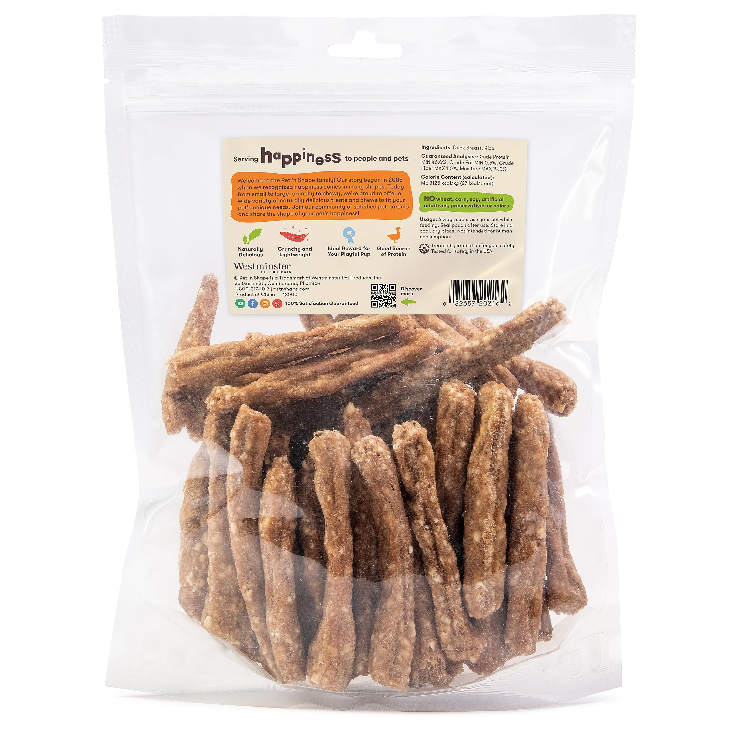 Pet n Shape Duck n Rice Stix Dog Treats - 1 Pound