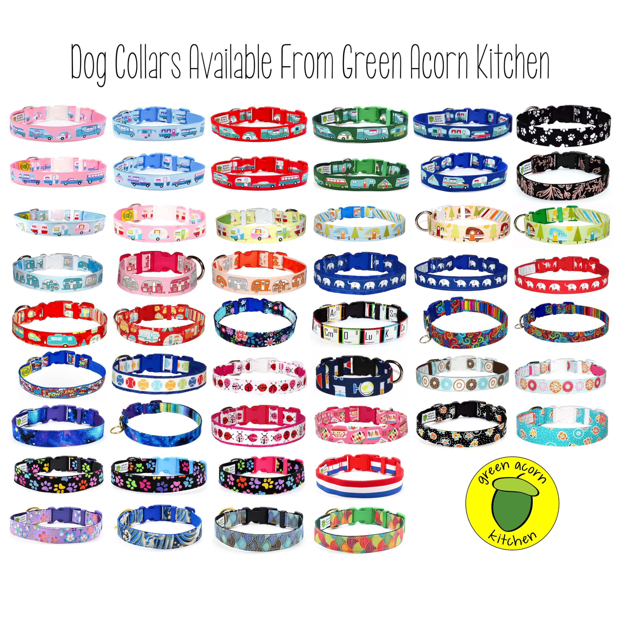 Ladybugs Dog Collar - Red And Pink Lady Bugs On White - 100% Cotton - 4 Sizes - 3/4 Inch Wide - Handmade By Green Acorn Kitchen
