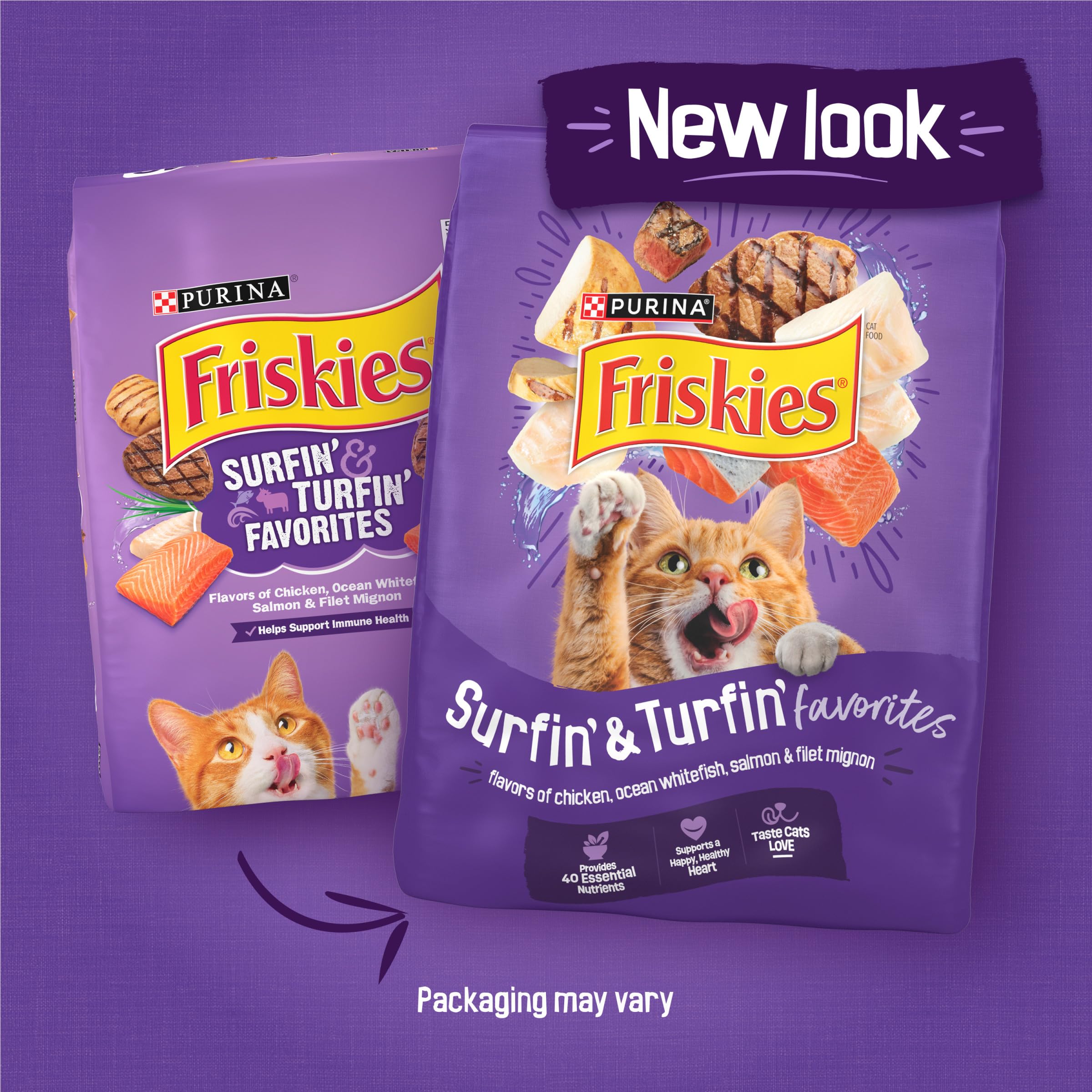 Purina Friskies Dry Cat Food, Surfin & Turfin Favorites - 16 lb. Bag