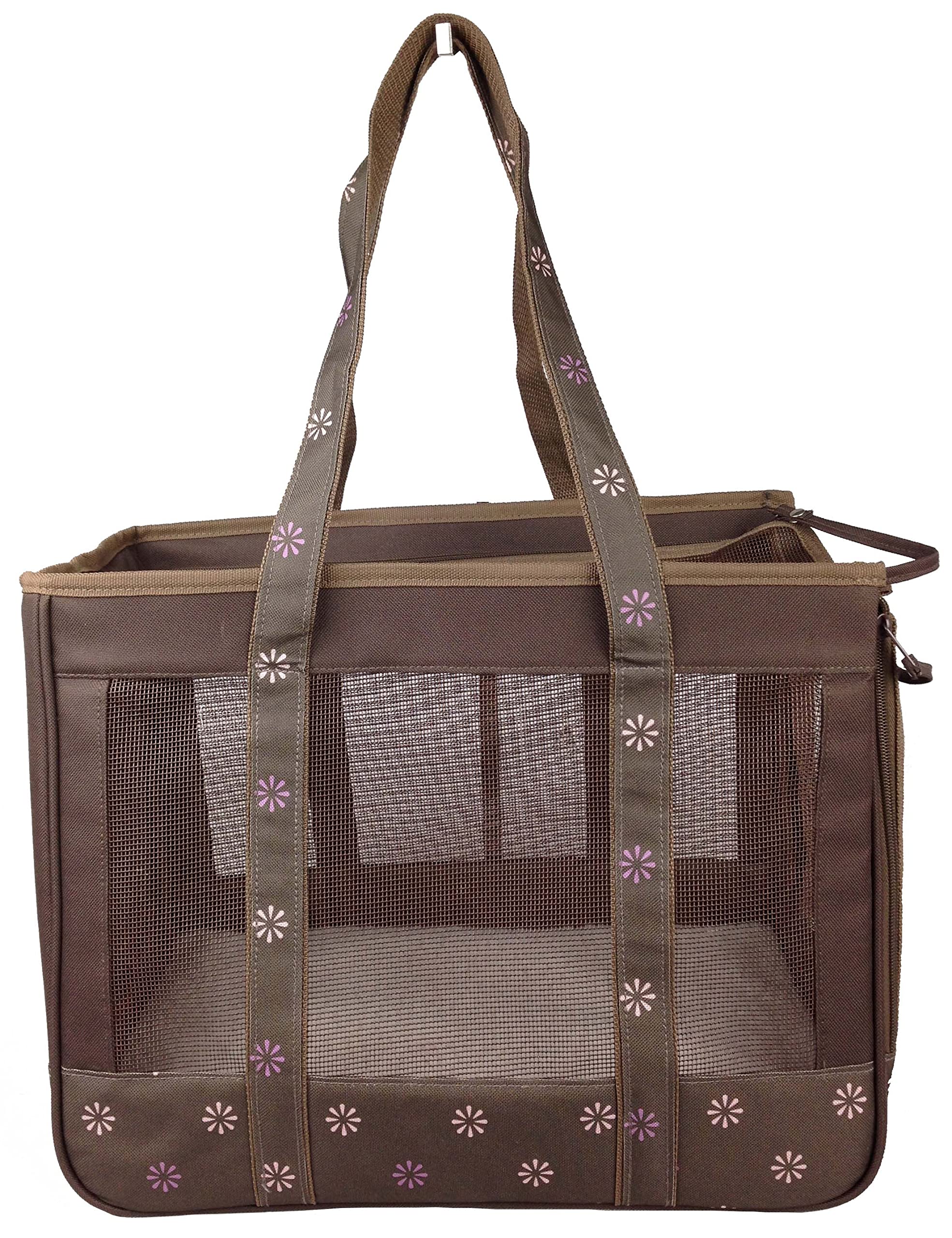 Pet Life Surround-View Fashion Pet Carrier - Travel Airline Approved Dog Carrier With Dual-Mesh Sunroof
