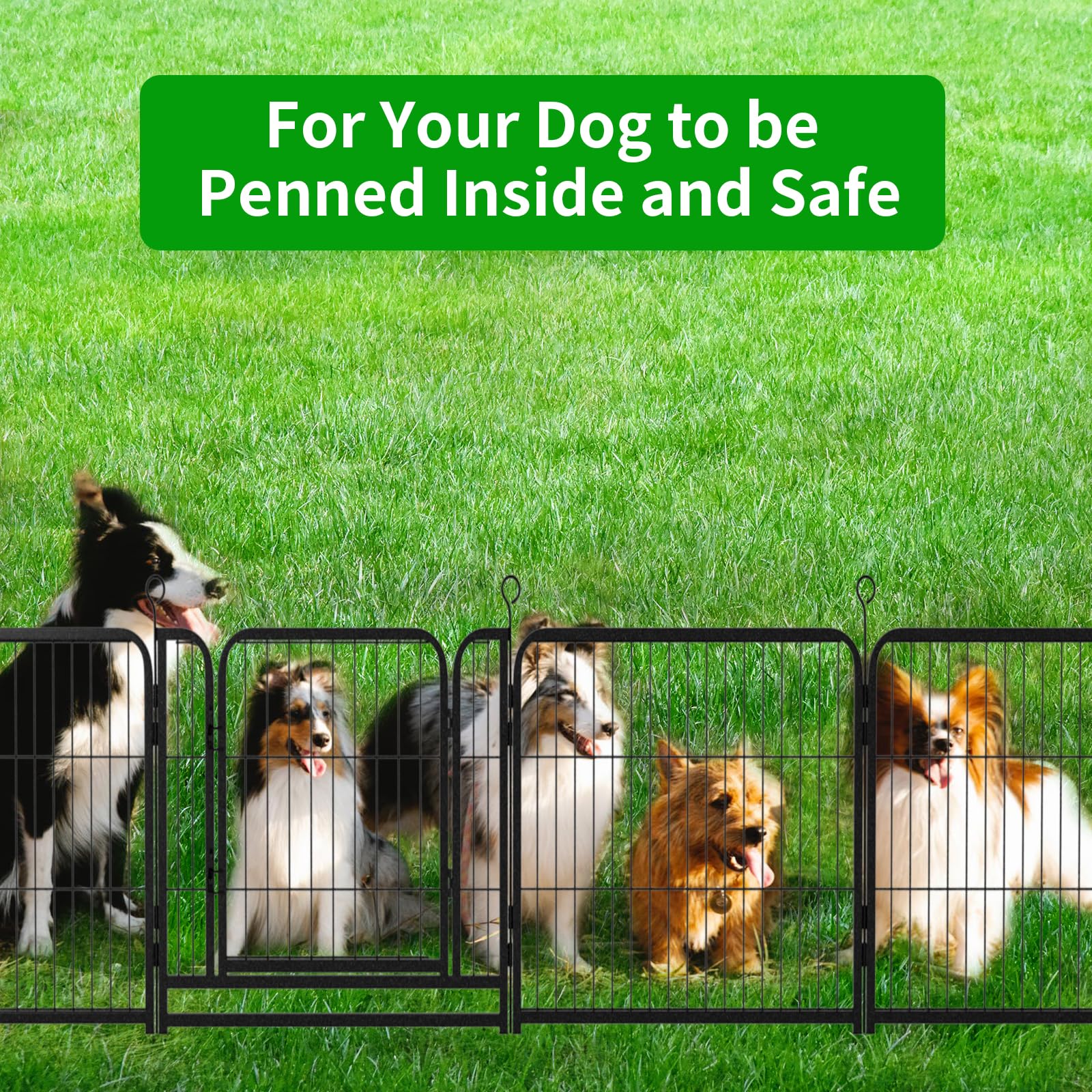 Kfvigoho Puppy Playpen 8 Panels Small Dog Fence Outdoor Indoor Use 24'' Height Anti-Rust With Doors Portable Dog Play Pen For Rv
