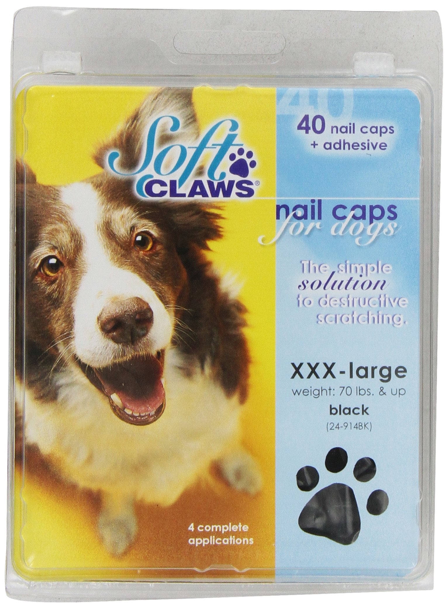 Soft Claws Dog And Cat Nail Caps Take Home Kit, Jumbo, Black