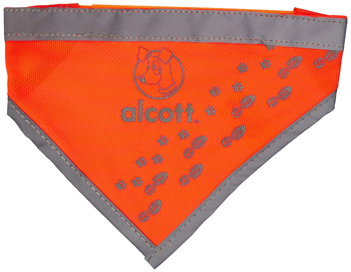 Alcott Visibility Dog Bandana With Reflective Trim, Medium, Neon Orange
