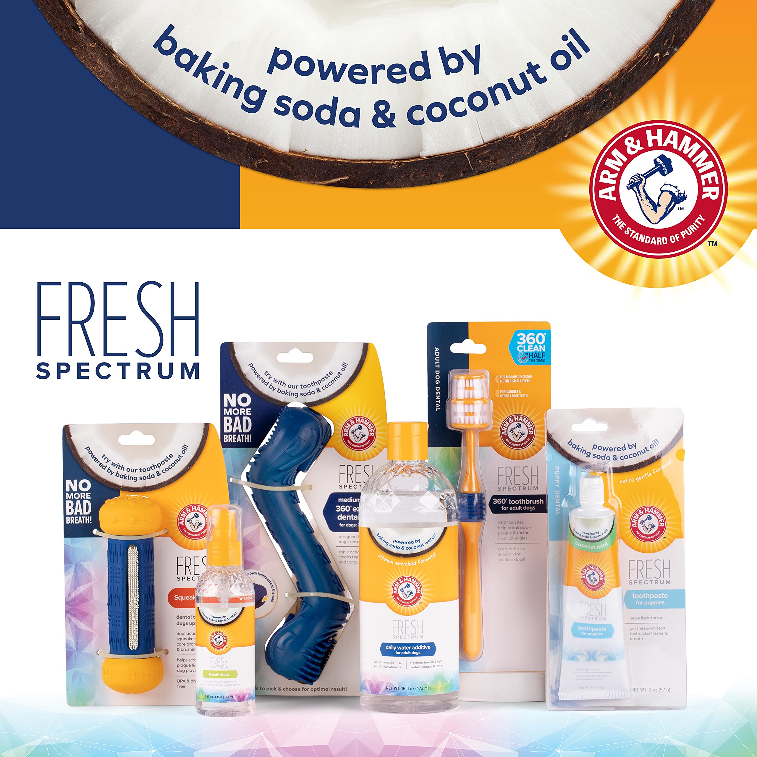 Arm & Hammer Fresh Spectrum 360 Degree Ez Clean Dog Dental Bone Chew Toy, Small | Dog Dental Toy For Small Dogs To Clean Teeth A