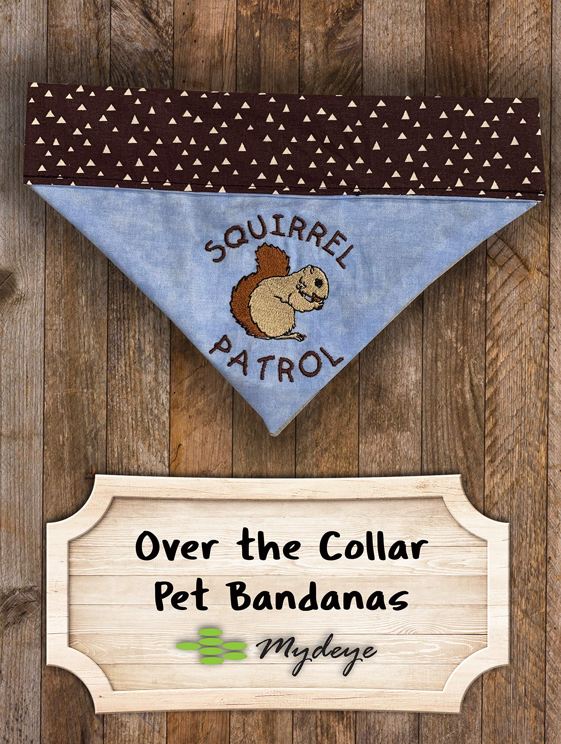 Squirrel Patrol Bandana/Over The Collar Dog Bandana/Embroidered Personalized Dog Bandana (All Sizes)