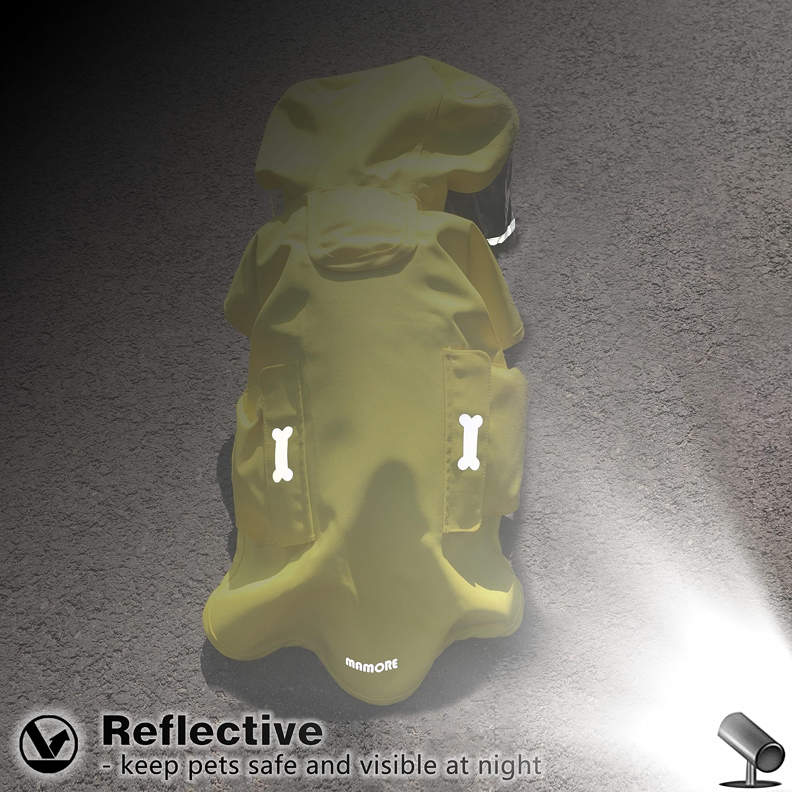 Dog Waterproof Raincoat With Poncho Hoodie, High Reflective Adjustable Yellow Pet Rain Jacket With Leash Hole For Small Medium And Large Dogs (Yellow, Small)