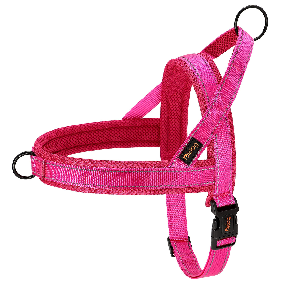 Didog Soft Mesh Padded Dog Vest Harness, Escape Proof/Quick Fit Reflective Dog Strap Harness,Easy For Walking Training (Xs:Chest 15-18', Mesh-Hot Pink)