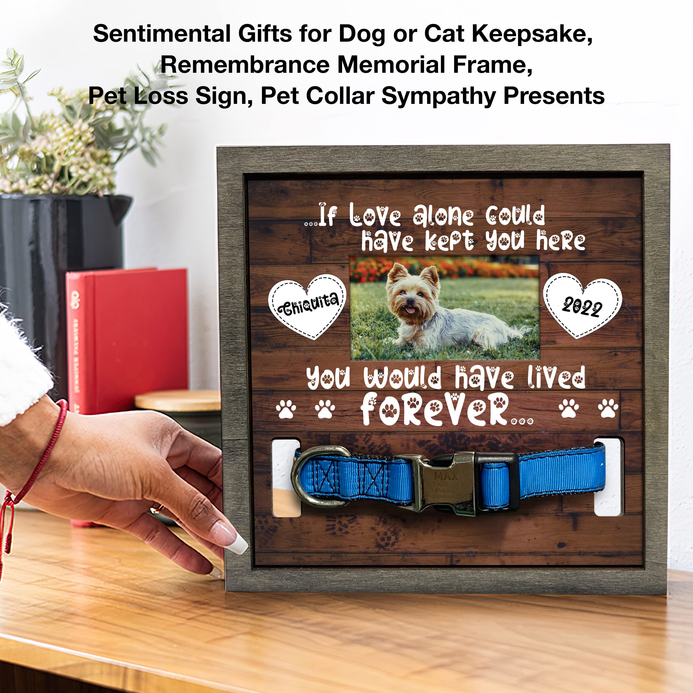 Bfigift Personalized Dog Memorial Picture Frame Collar Gifts Pawprints Pet Loss Remembrance Gifts For Loss Of Loved Ones Pet Loss Plaque In Loving Memory Of Dog Cat Plaque For Your Loss Sympathy Decor