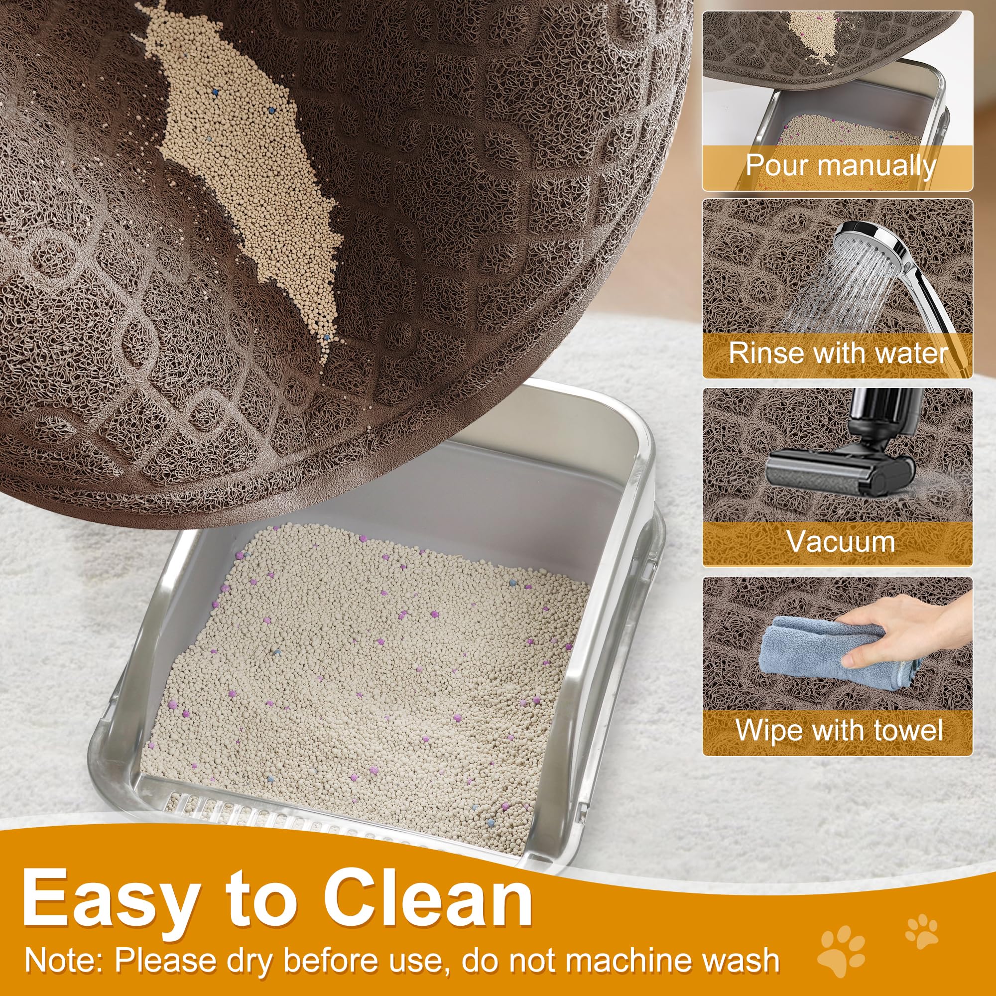 Motsamla Cat Litter Box Mat, 47  x 32  XL Large Kitty Litter Trapping Mat Keep Floor Clean