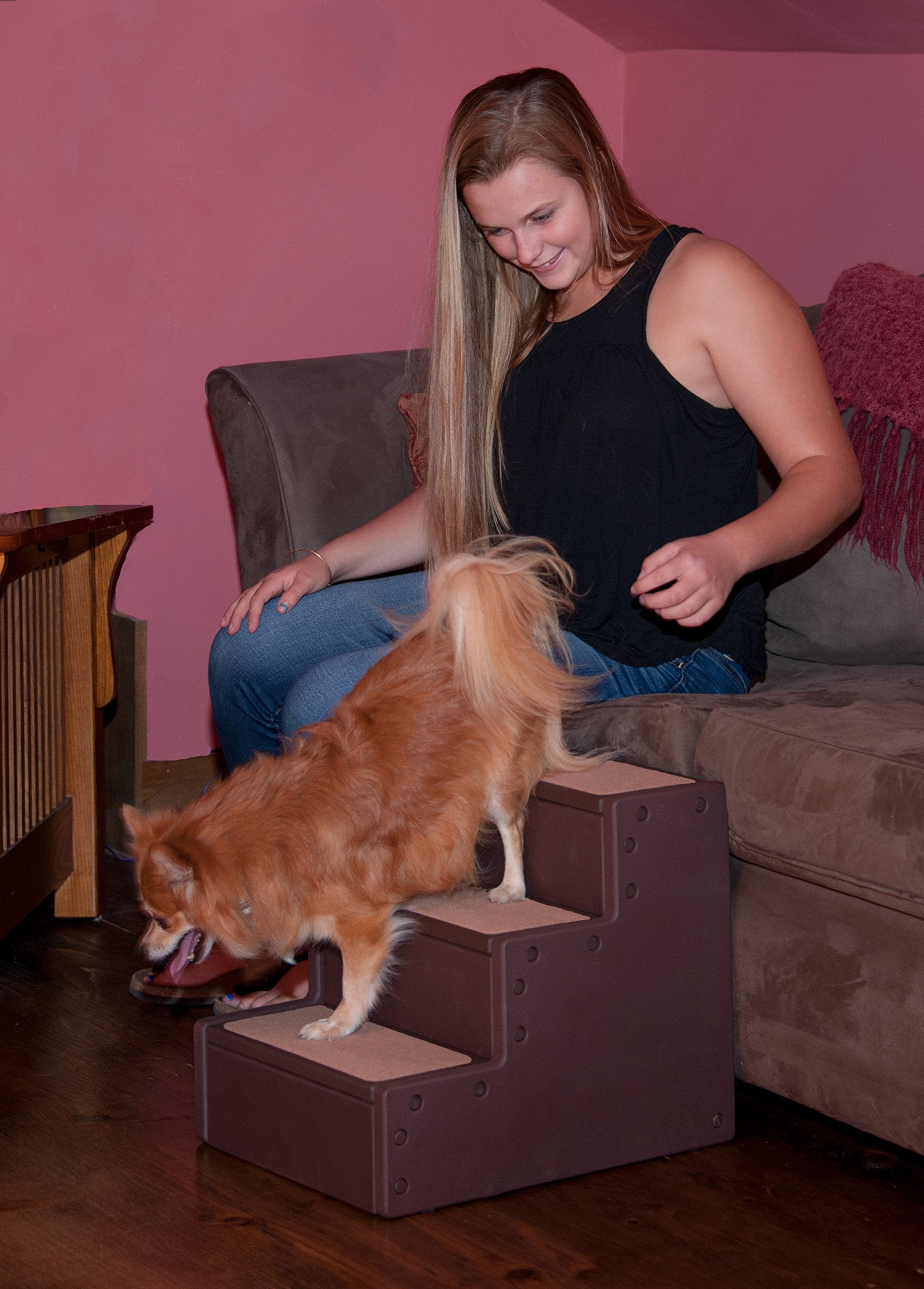 Pet Gear Pet Step Iii Pet Stairs For Small Dogs And Cats Up To 50 Pounds, Lightweight, No Tools Required- Mocha