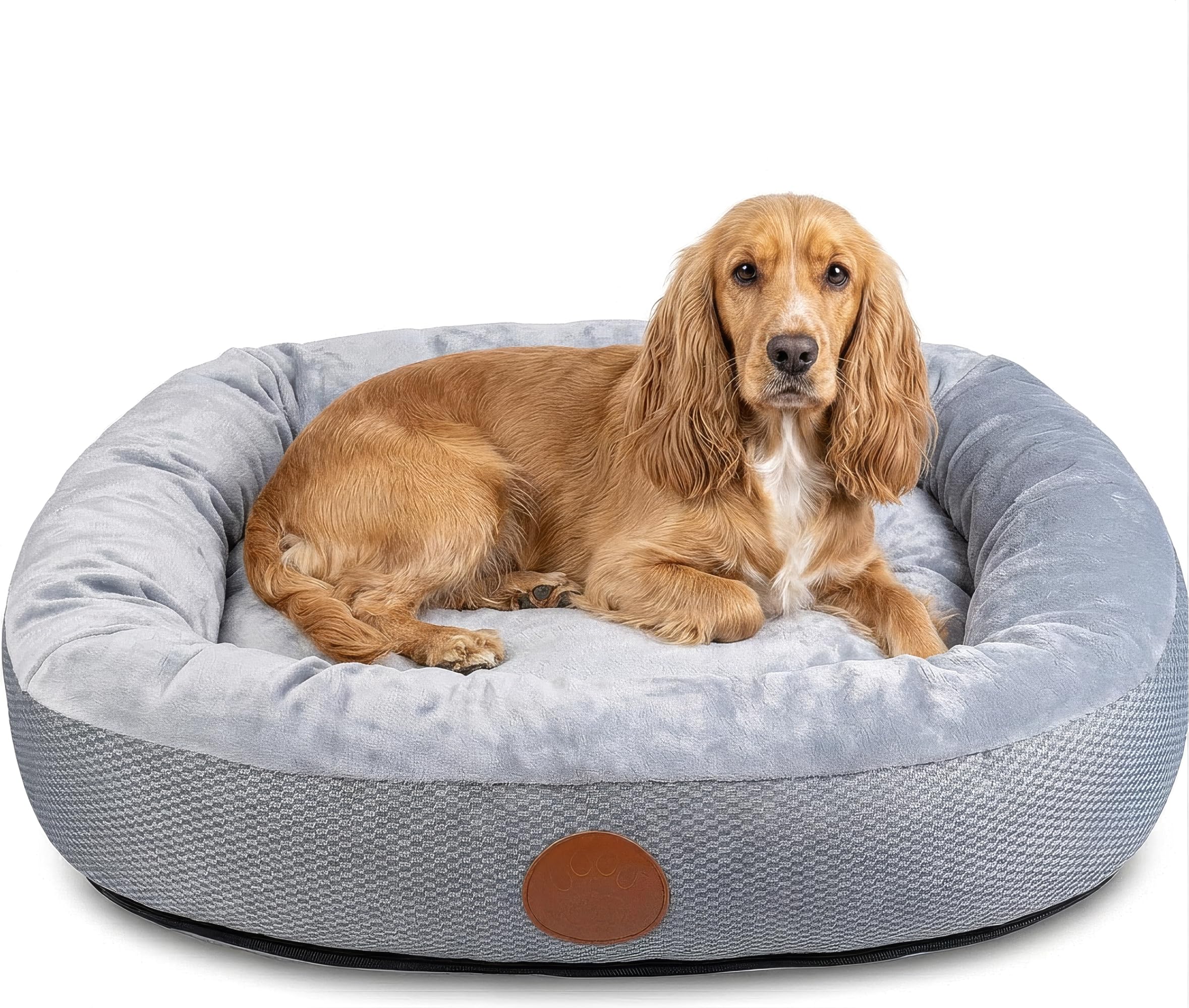 Elite Paws UK Luxury Orthopaedic Dog Bed, Washable Cover (Grey, M)